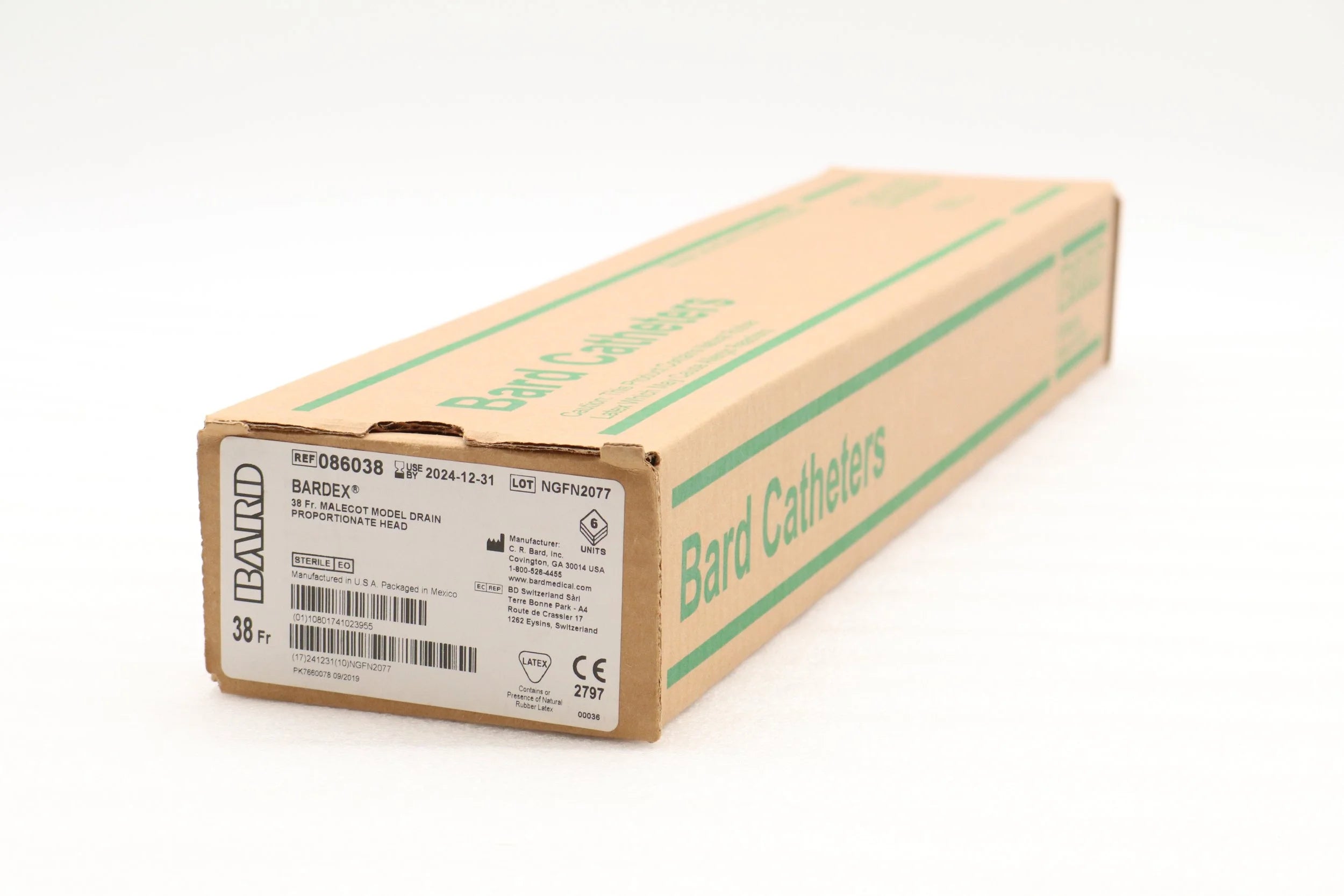 Bard | 086038 | Malecot Drainage Catheters - Malecot Latex Nephrostomy Drainage Catheter, 4-Wing, 38 Fr