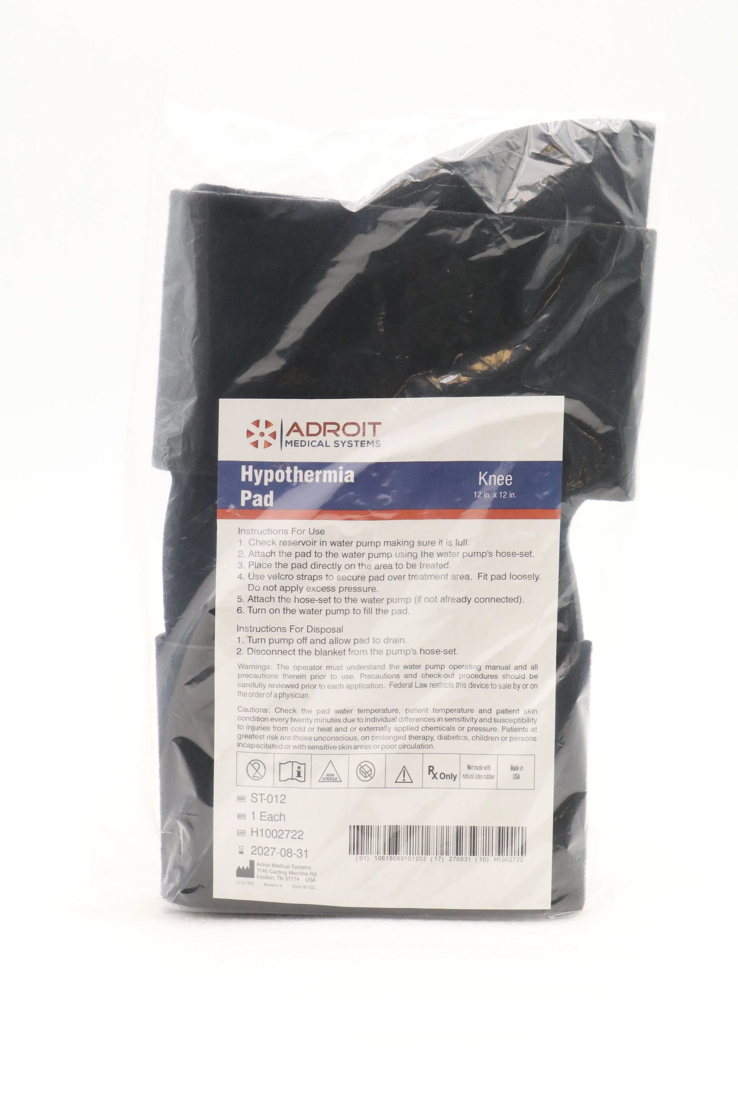 Adroit Medical | ST-012 | Soft-Temp Temperature Therapy Knee Wrap Cold Therapy Knee Pad with One-Sided Foam