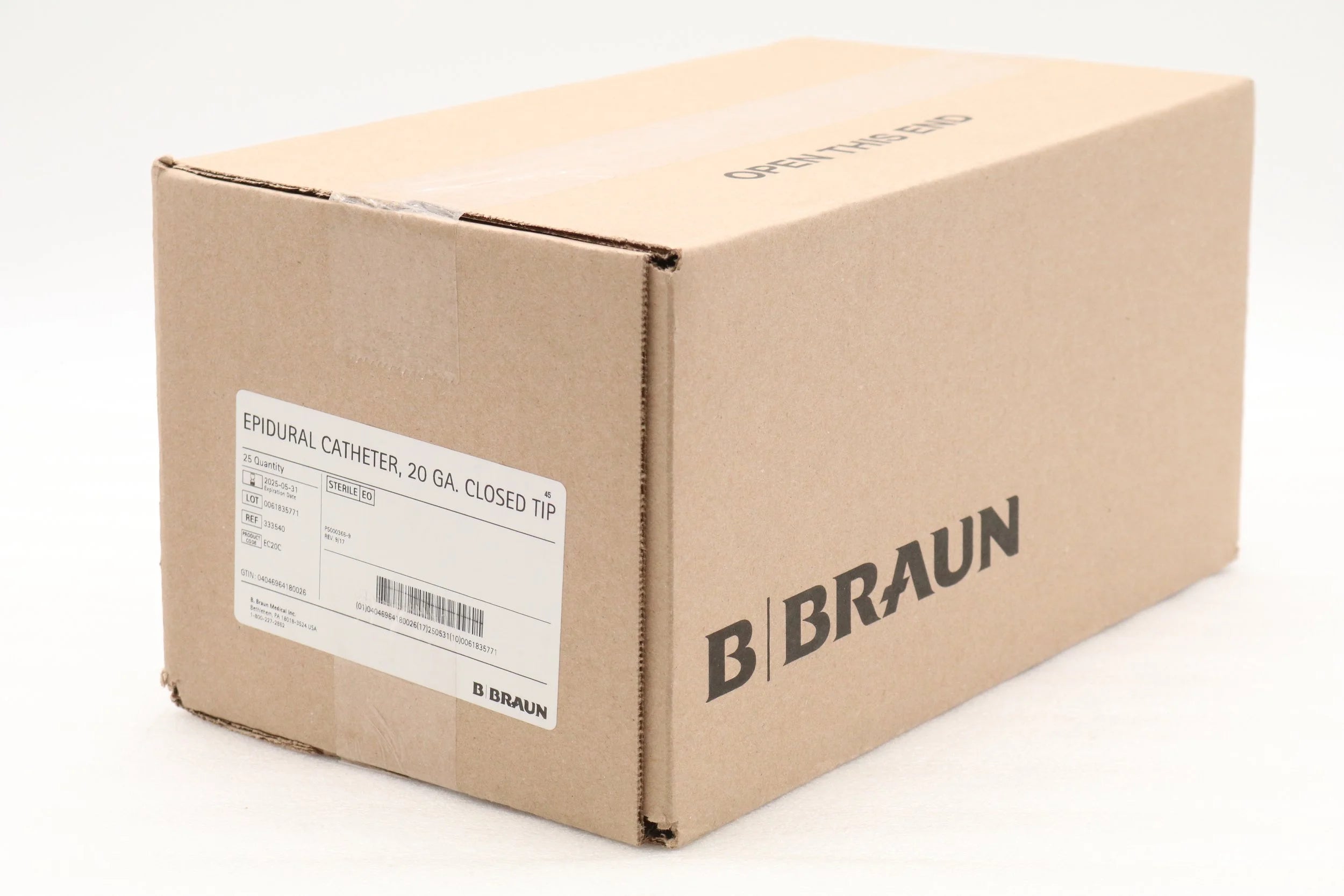B Braun | 333540 | 20 Ga. x 40 in. Polyamide PERIFIX Catheter closed tip with catheter connector and threading assist guide
