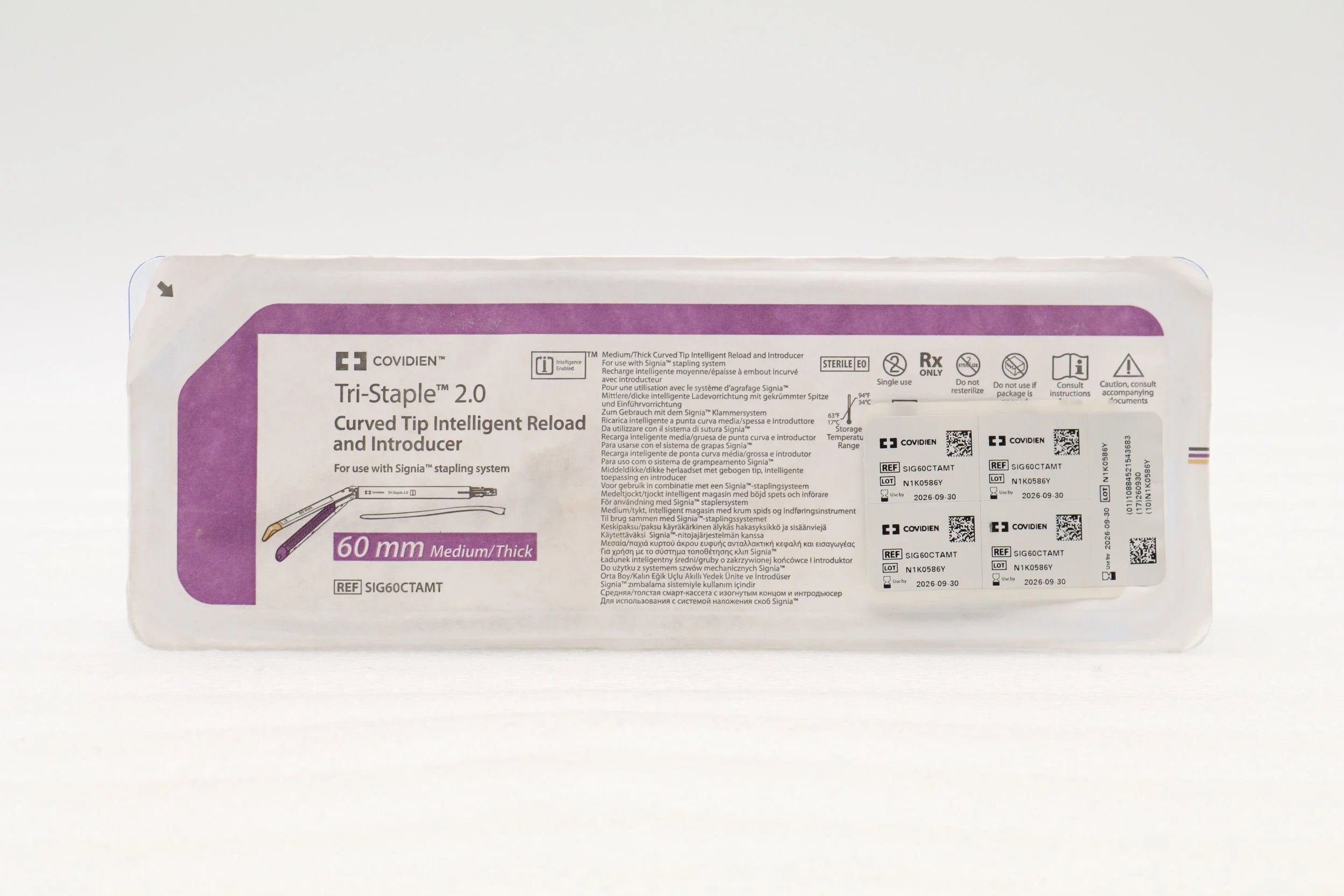 Covidien | SIG60CTAMT | TRI-STAPLE 2.0 CURVED TIP INTELLIGENT RELOAD AND INTRODUCER, 60MM MEDIUM/THICK