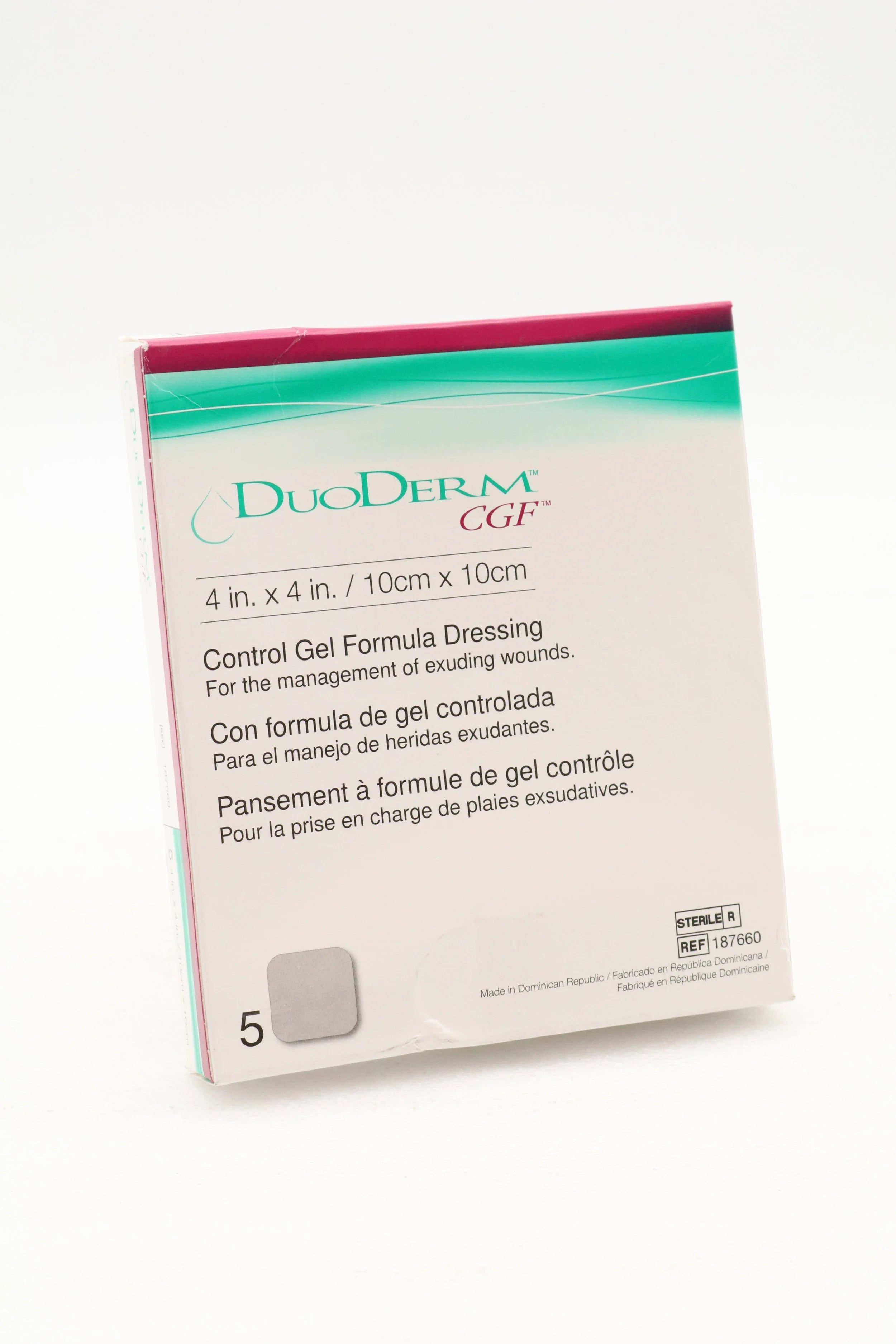 ConvaTec | 187660 | DuoDerm CGF Border - 4 inch X 4 inch (10cm X 10cm)