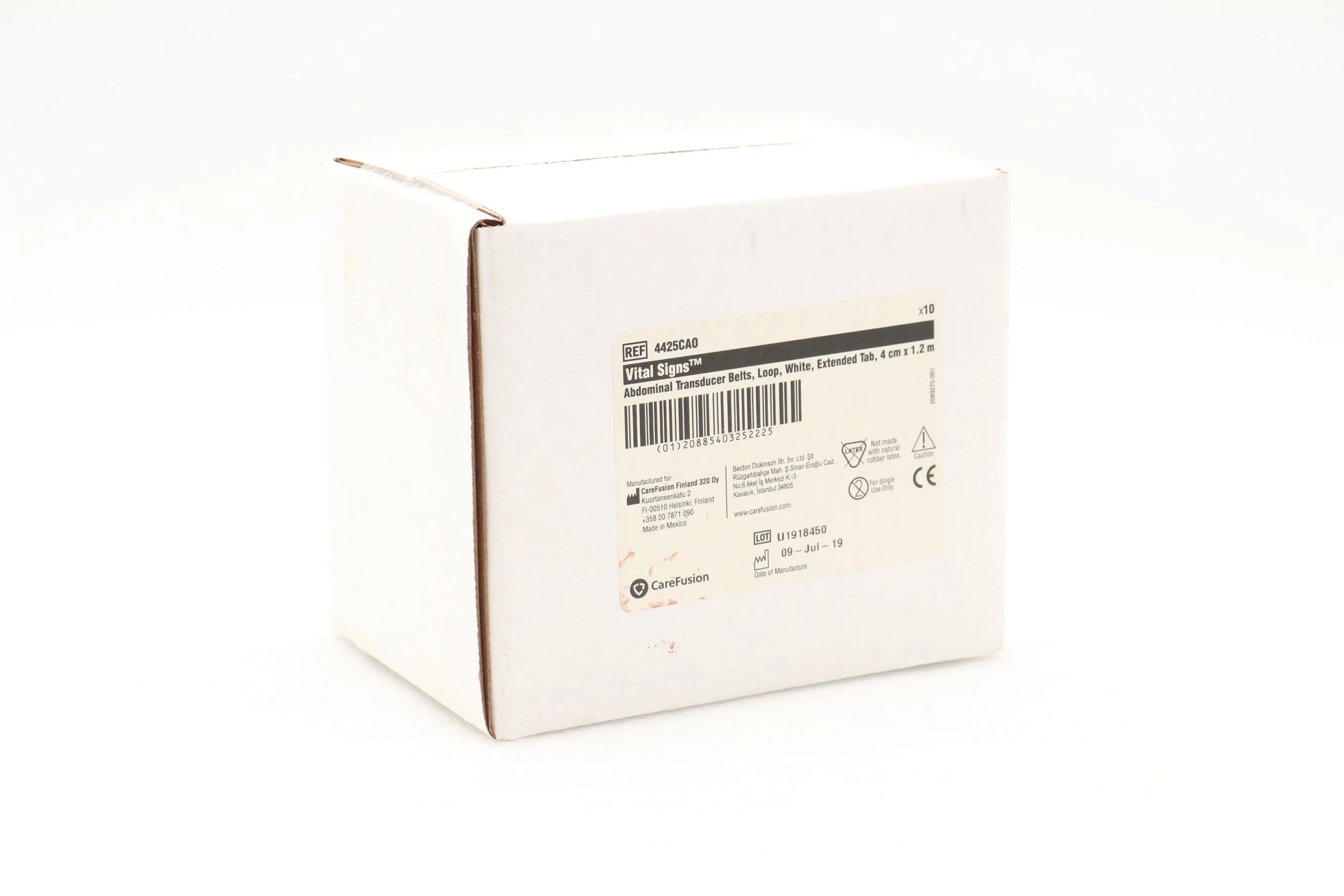 Carefusion | 4425CAO | Abdominal Belt White Velcro, Extended Tabs, 1-5/8 x 48 in (4 cm x 1.2 m) For use with Fetal Monitor