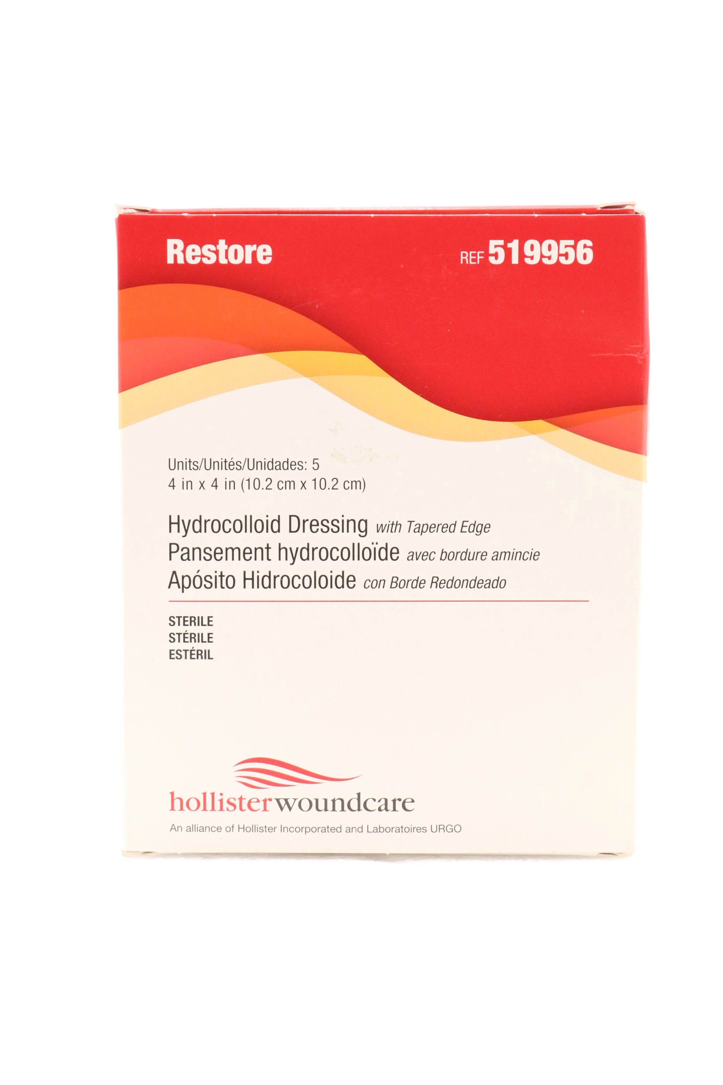 Hollister | 519956 | Hydrocolloid Dressing with Tapered Edges, 4 x 4 Inch