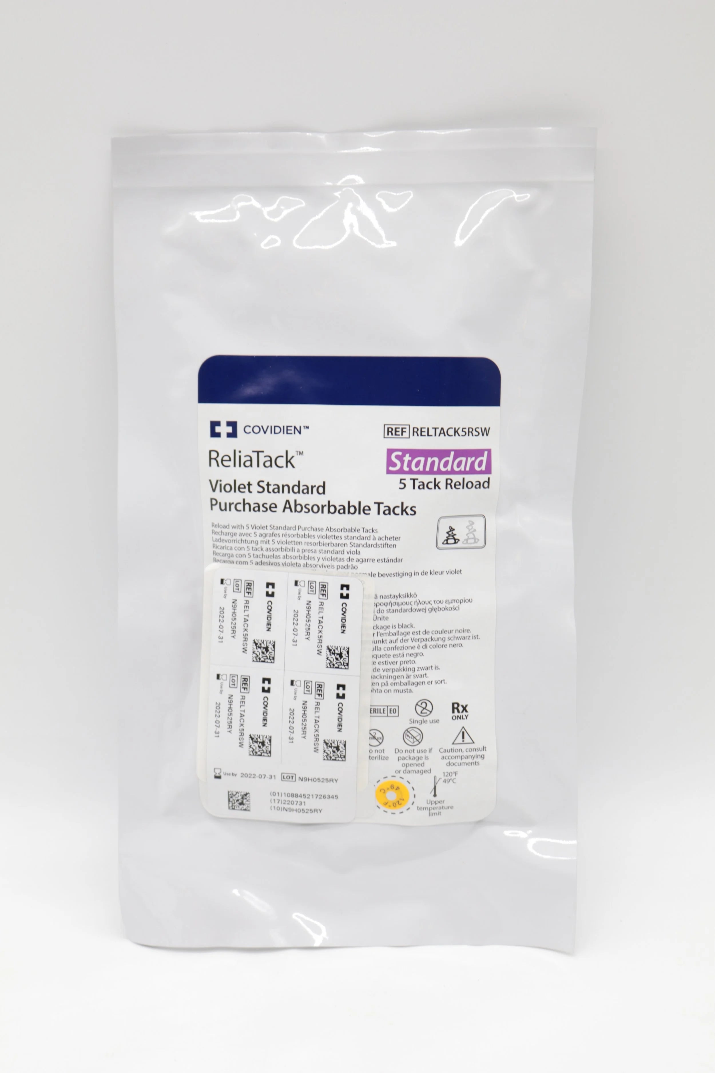 Covidien | RELTACK5RSW | ReliaTack Reload with 5 Violet Standard Purchase Absorbable Tacks