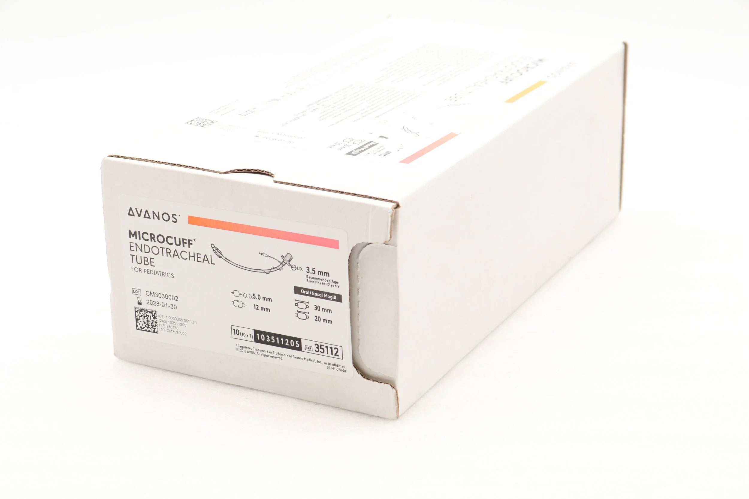 Avanos Medical | 35112 | Endotracheal Tube, Pediatric, Oral/Nasal Magill, 3.5mm