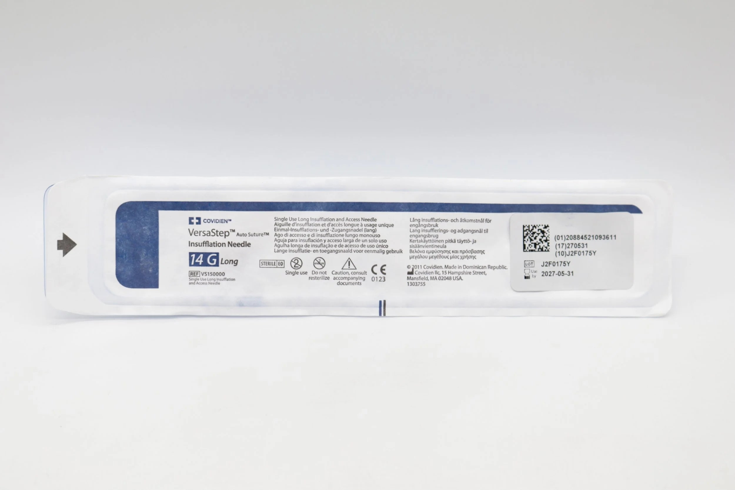 Covidien | VS150000 | VersaStep Auto Suture Single Use Long Insufflation and Access Needle 14 G Long