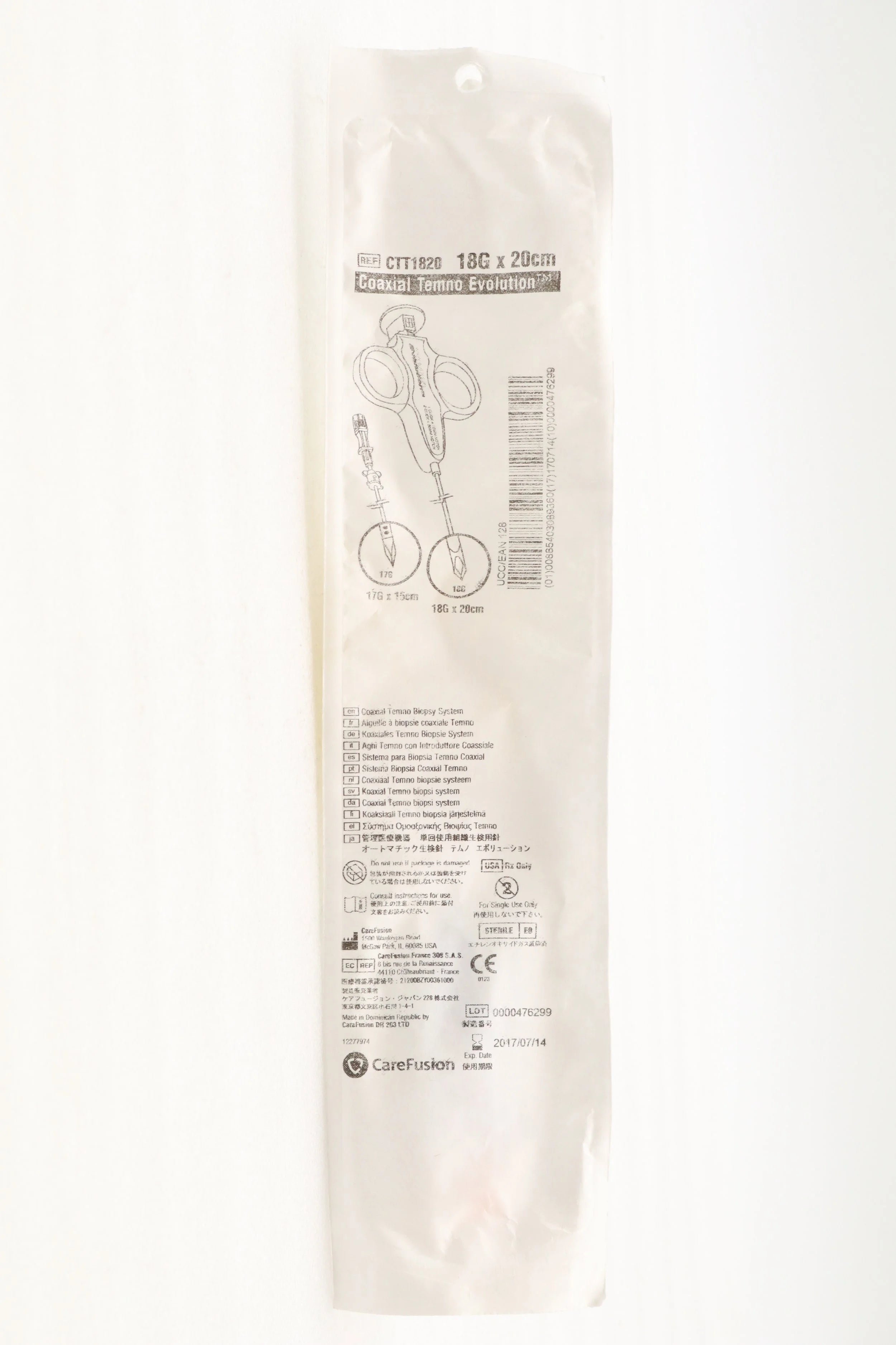 Carefusion | CTT1820 | NEEDLE BIOPSY COAX W/INTRODUCER 18GX20CM
