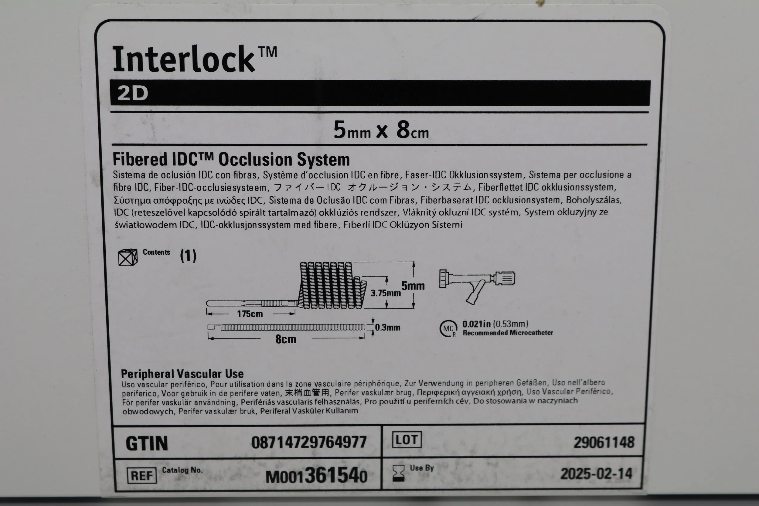 Boston Scientific | 36154 | M001361540 Interlock 2D 5mm x 8cm Fibered IDC Occlusion System