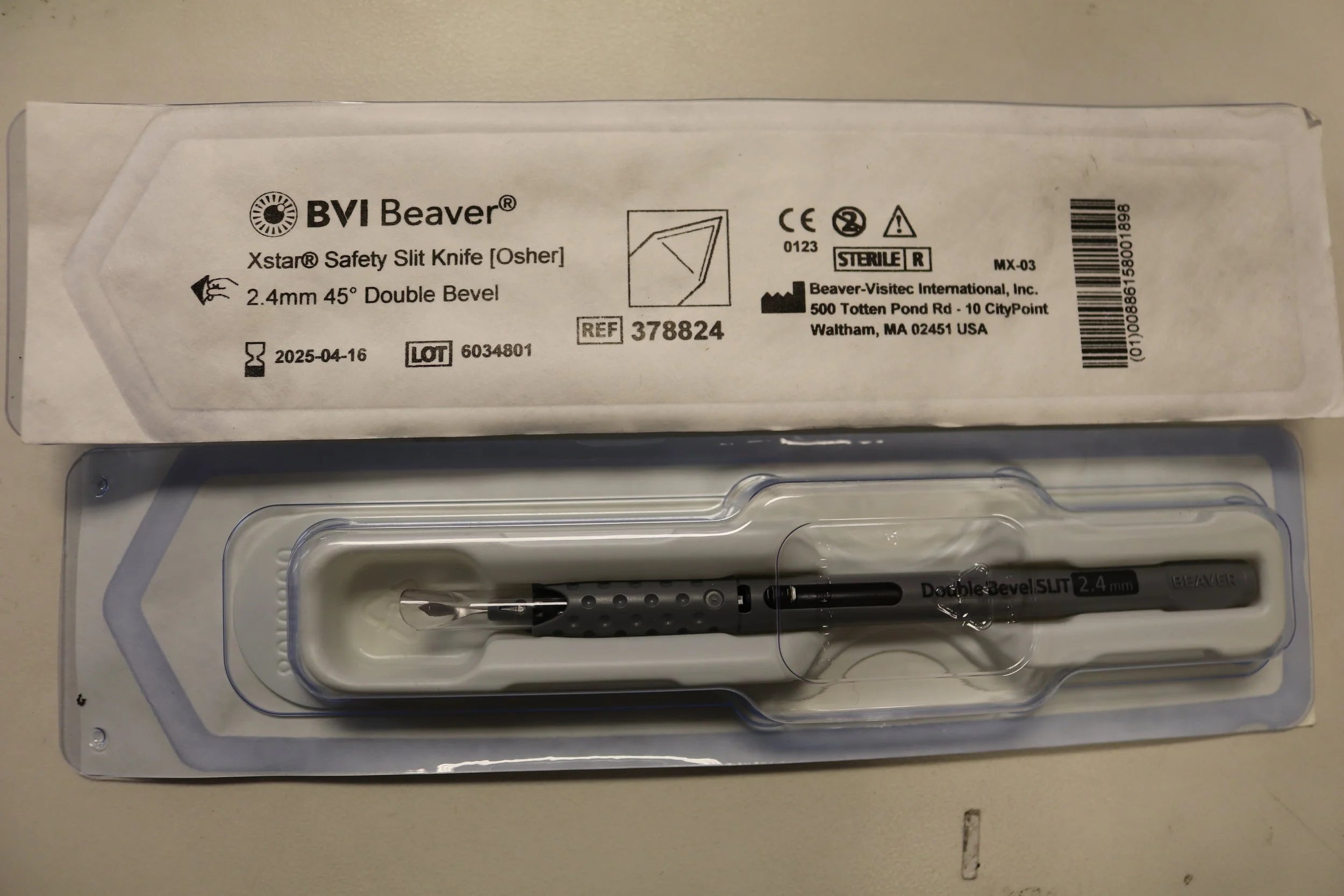 Beaver-Visitec International | 378824 | Beaver-Visitec Double Bevel Xstar Safety Slit Knives - Safety Slit Knife, Double-Bevel, 2.4 mm