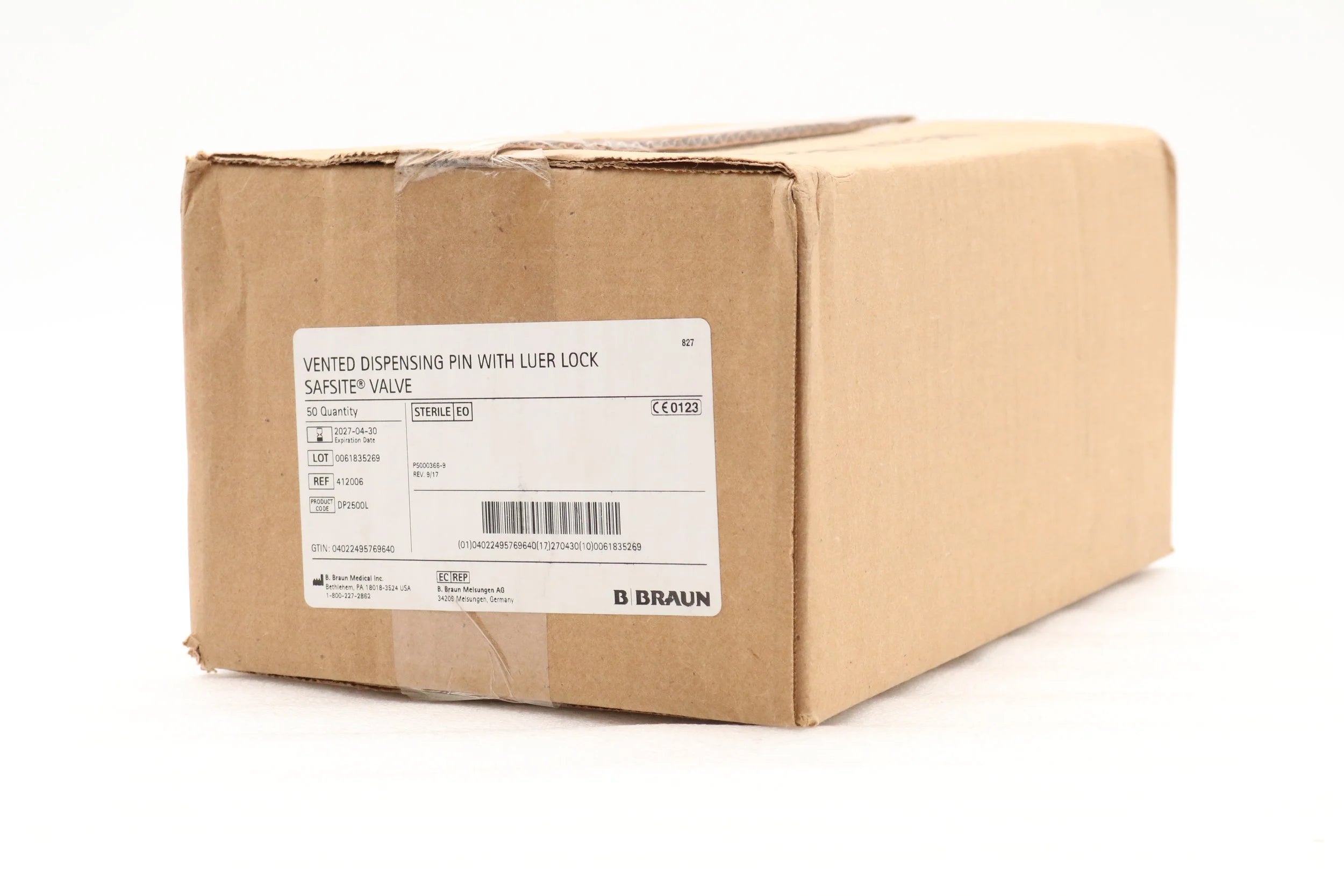 B Braun | 412006 | Standard Spike Dispensing Pin Safsite PIN, DISPENSING W/VLV LL