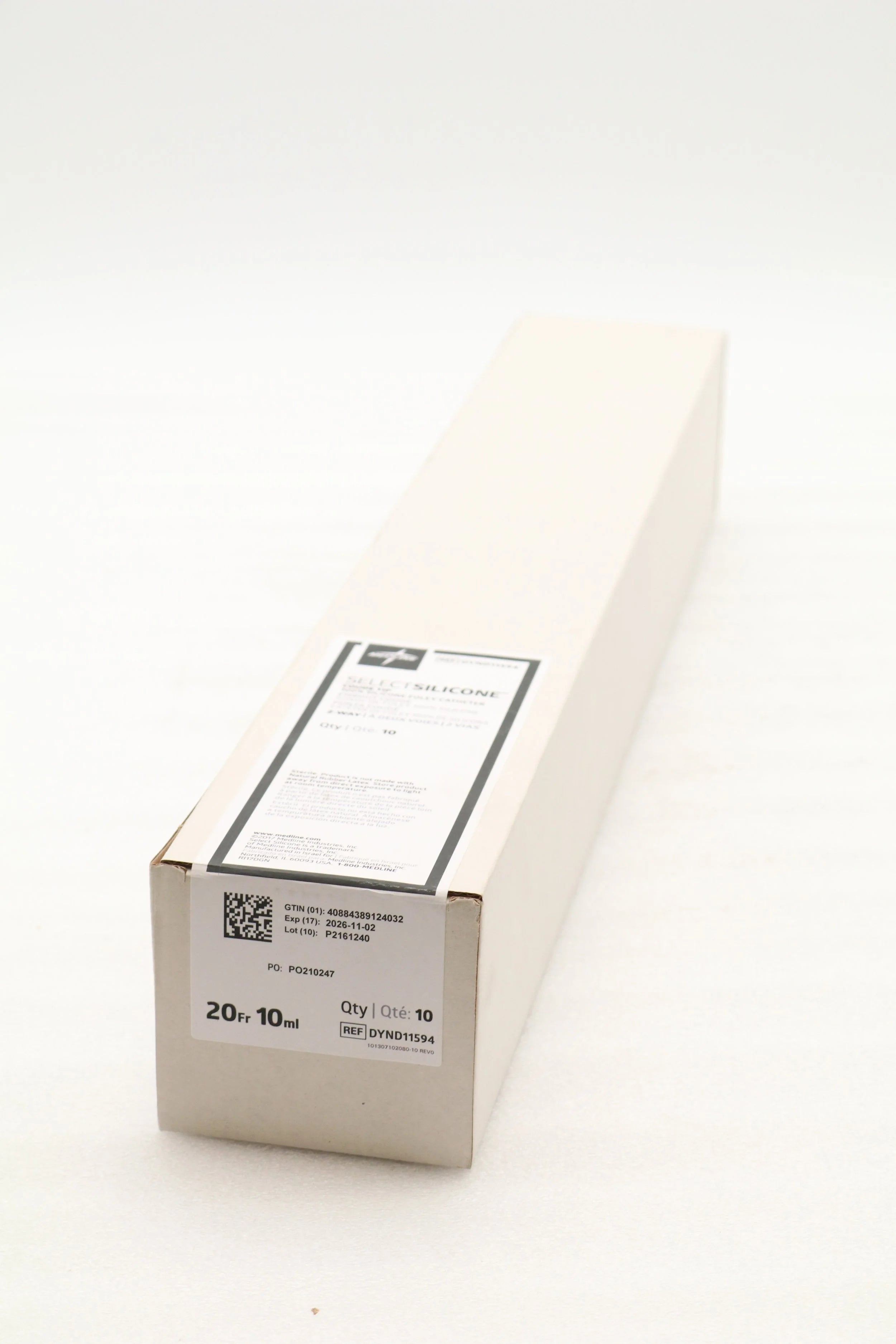 Medline | DYND11594 | SelectSilicone 100% Silicone Foley Catheters - Foley Catheter, 100% Silicone, 20 Fr, 10 mL, Coude, 2-Way