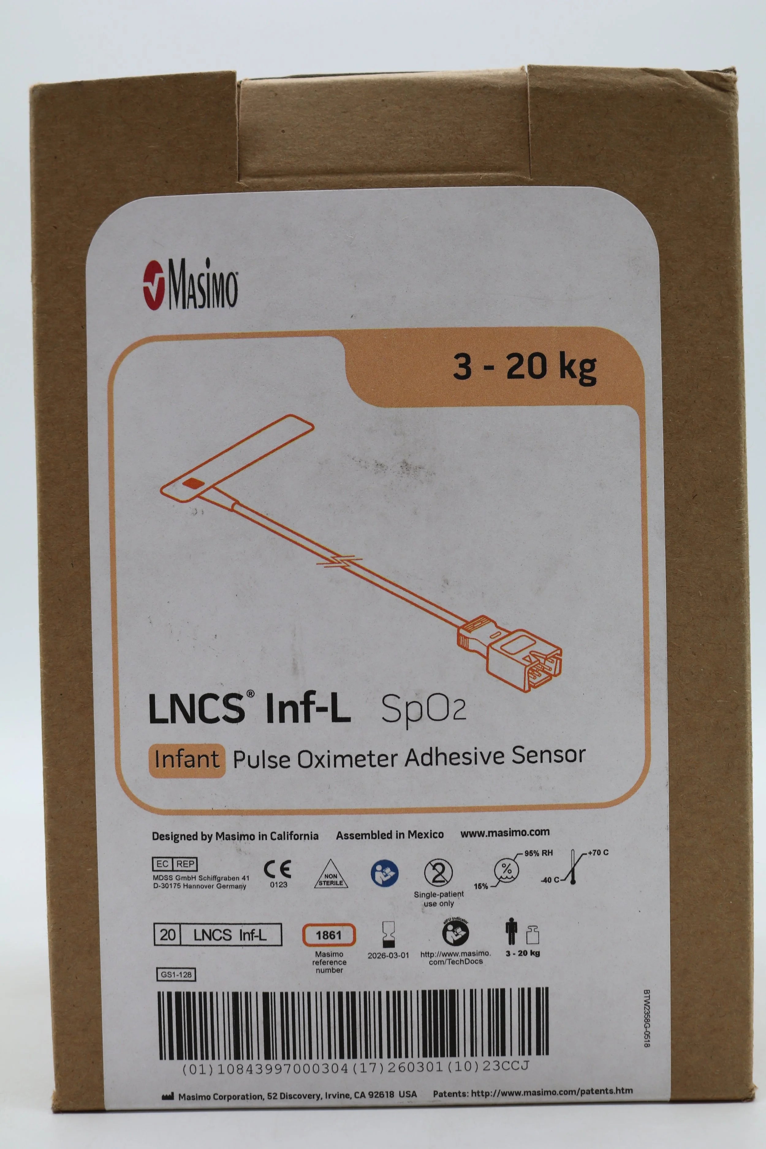 Masimo | 1861 | LNCS Inf-L Sp02 Infant Pulse Oximeter Adhesive Sensor