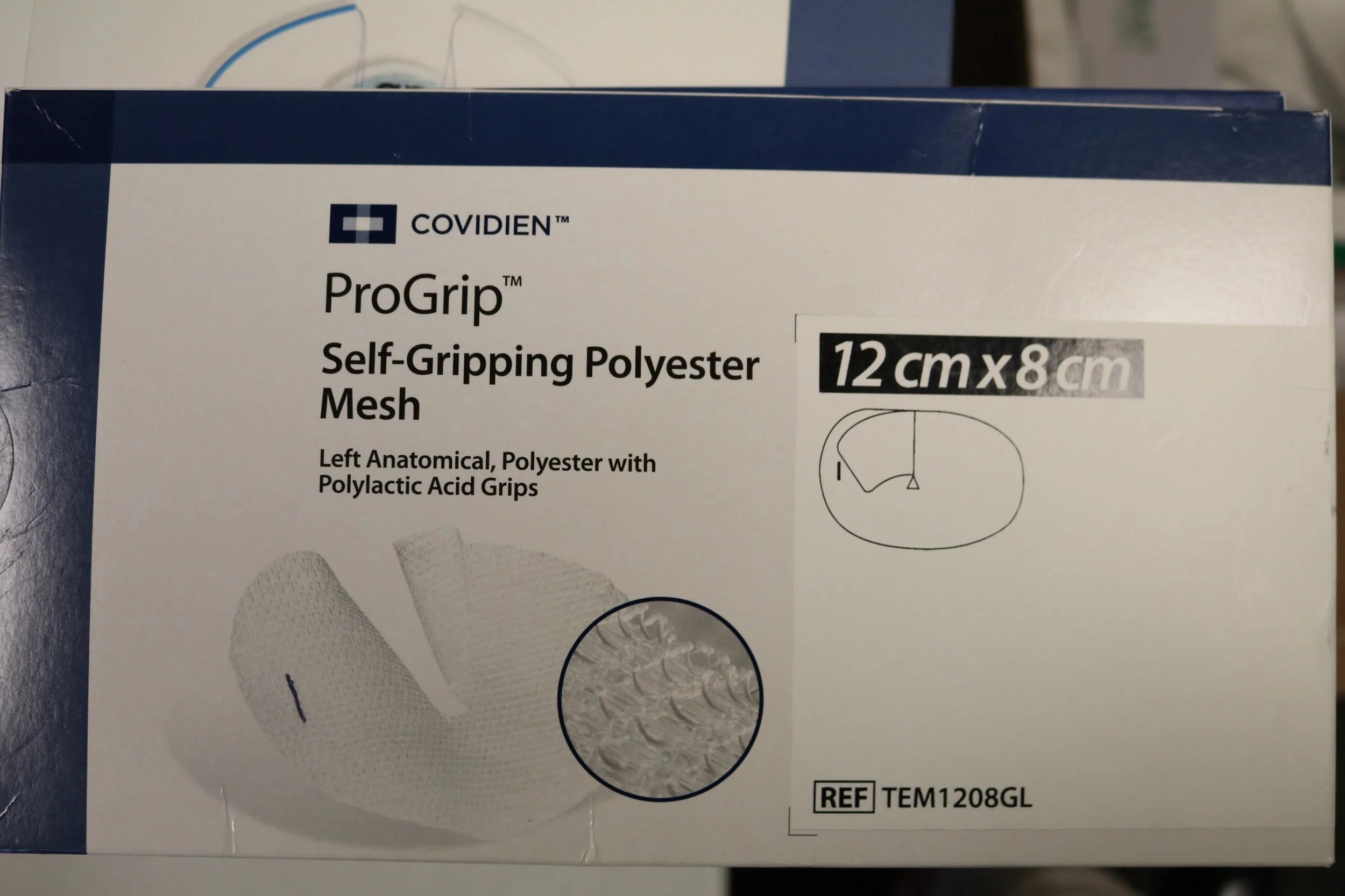 Covidien | TEM1208GL | ProGrip Self-Gripping Polyester Mesh 12 cm x 8cm