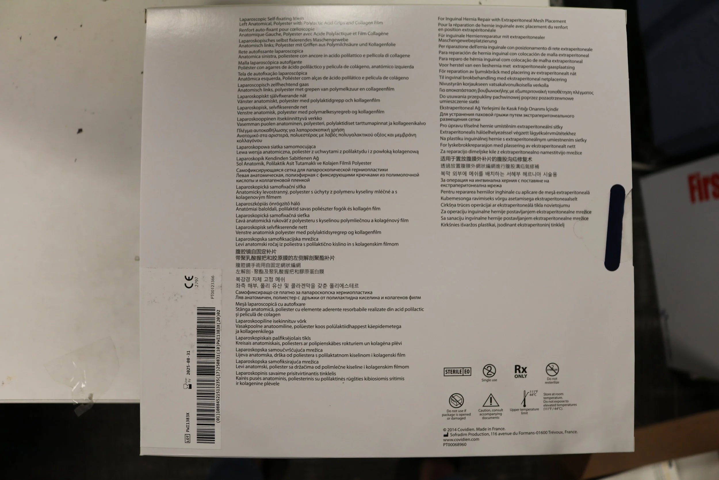 Covidien | LPG1612AL | Pro Grip Laparoscopic Self-Fixating Mesh 16cm x 12cm