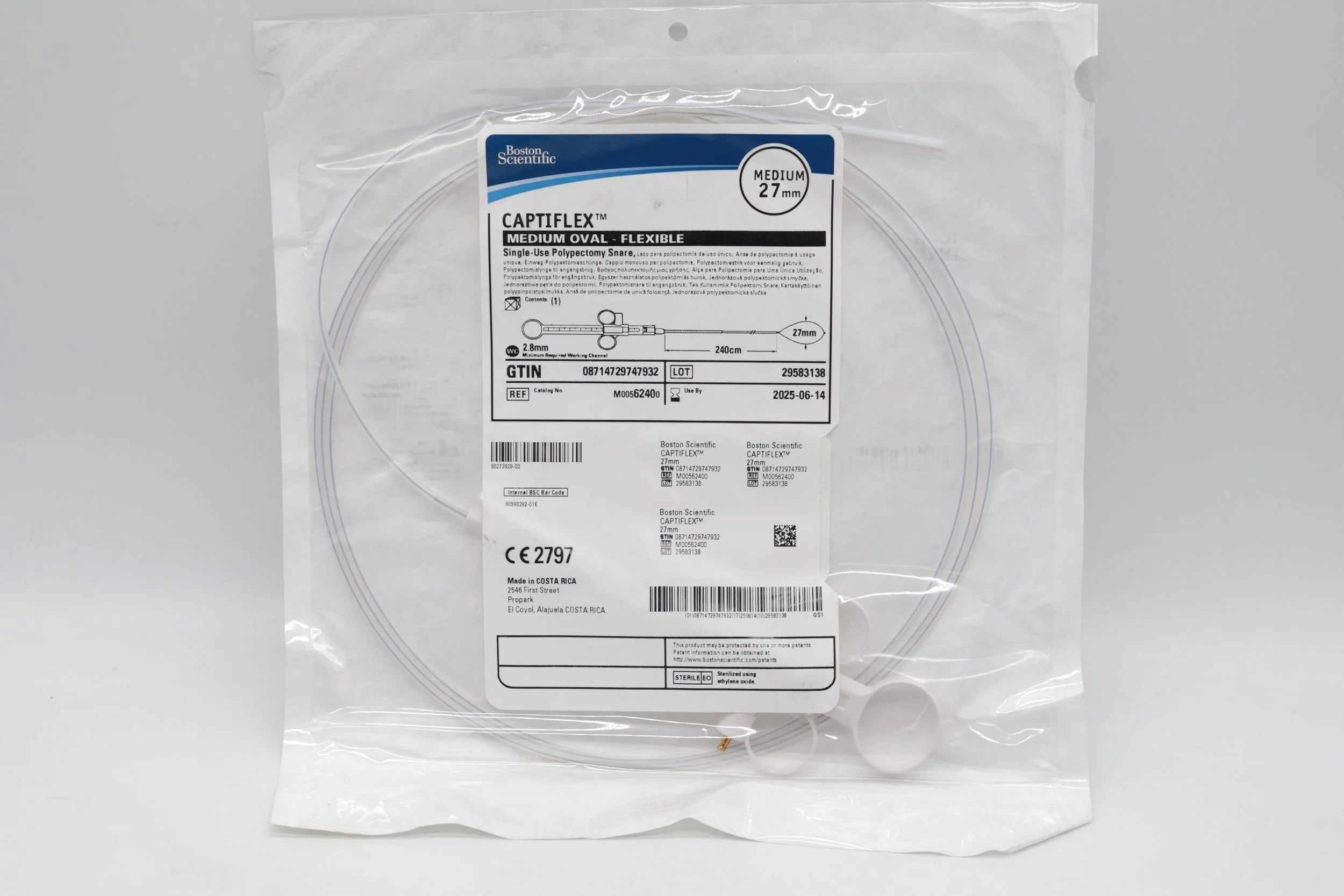 Boston Scientific | 6240 | M00562400 Captiflex Medium Oval Flexible Single Use Polypectomy Snare