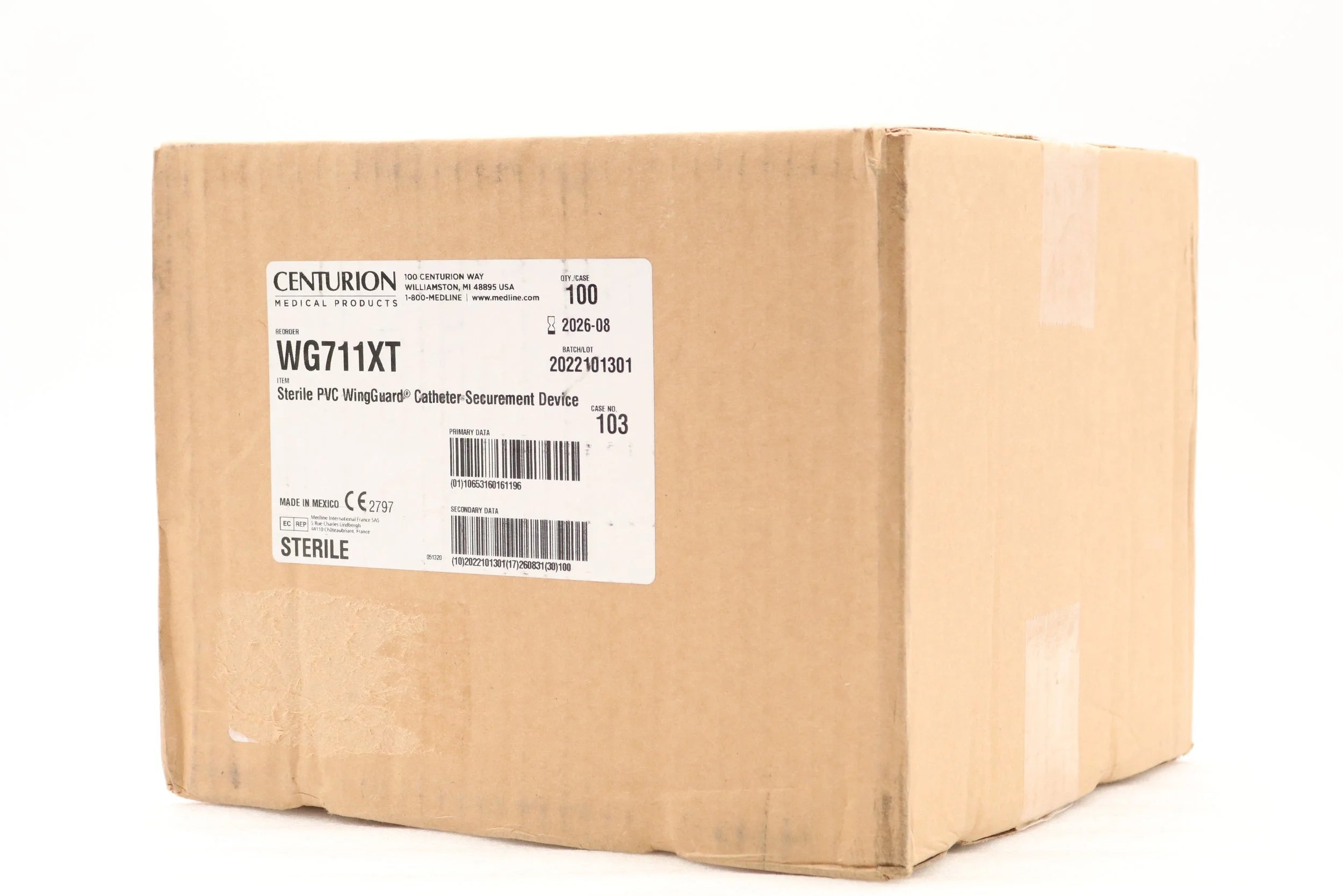 Centurion | WG711XT | WingGuard PICC Catheter Securement Device PVC Foam Base 2-1/2x1-1/2"
