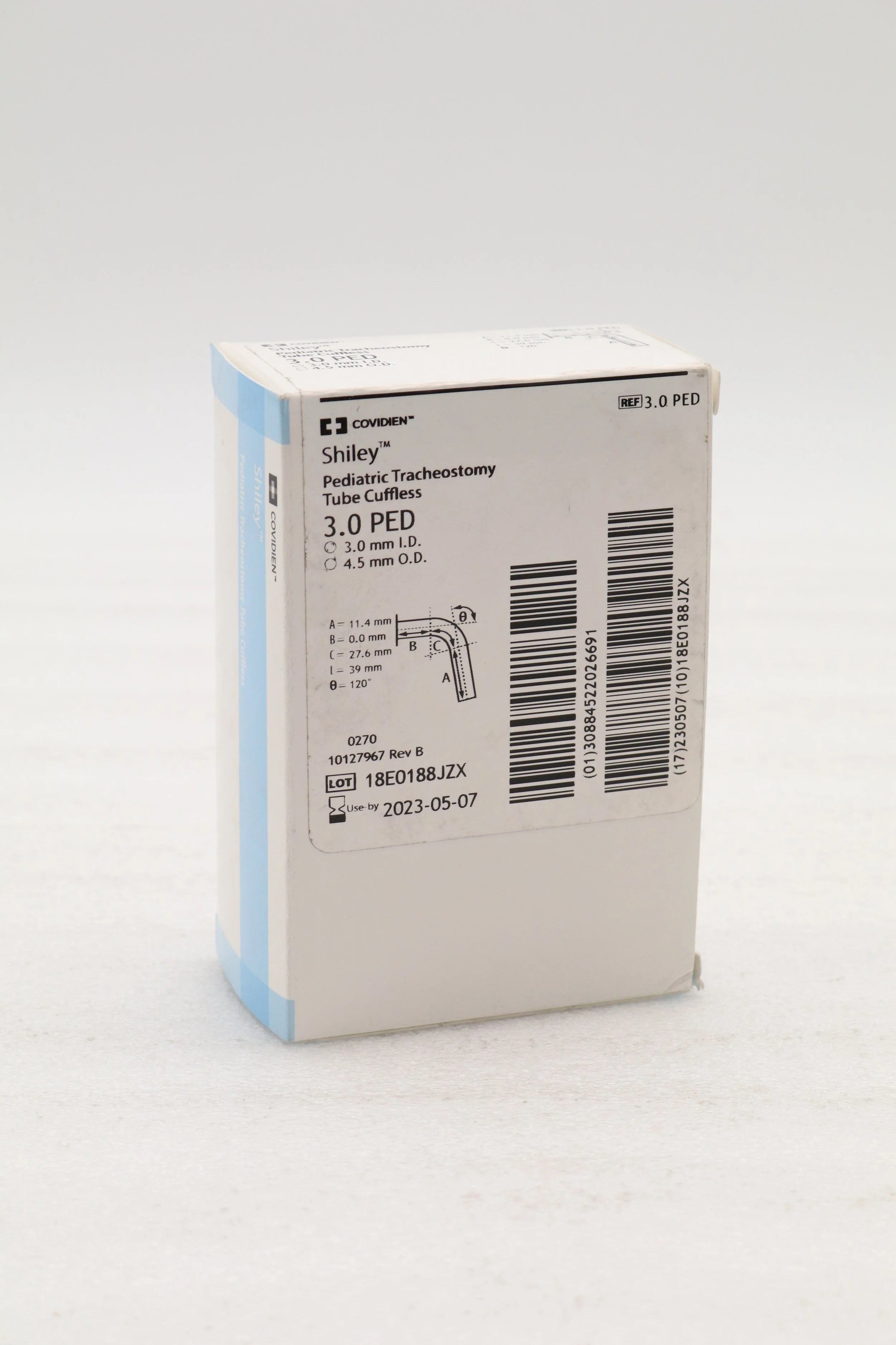 Covidien | 3.0-PED | Shiley Pediatric Tracheostomy Tube, Cuffless 3.0mm