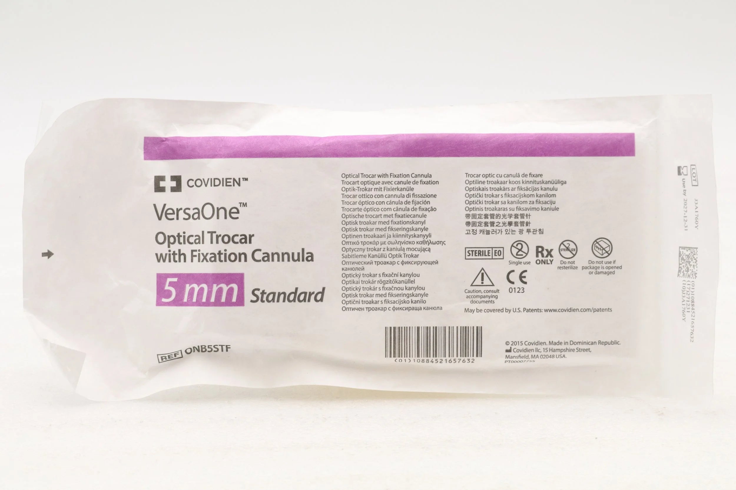 Covidien | ONB5STF | VersaOne Optical Trocar with Fixation Cannula 5mm Standard