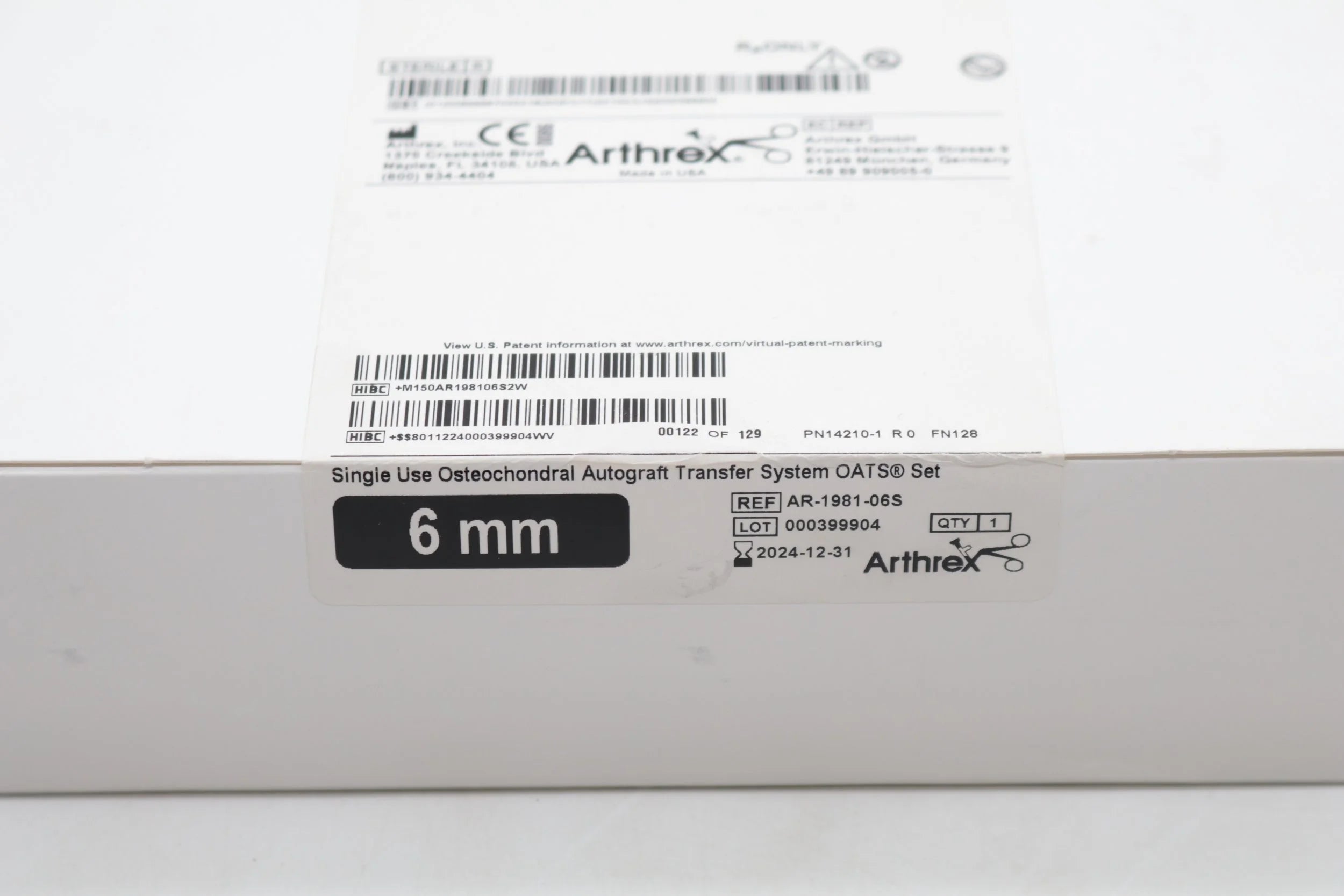 Arthrex | AR-1981-06S | Single Use Osteochondral Autograft Transfer System OATS Set