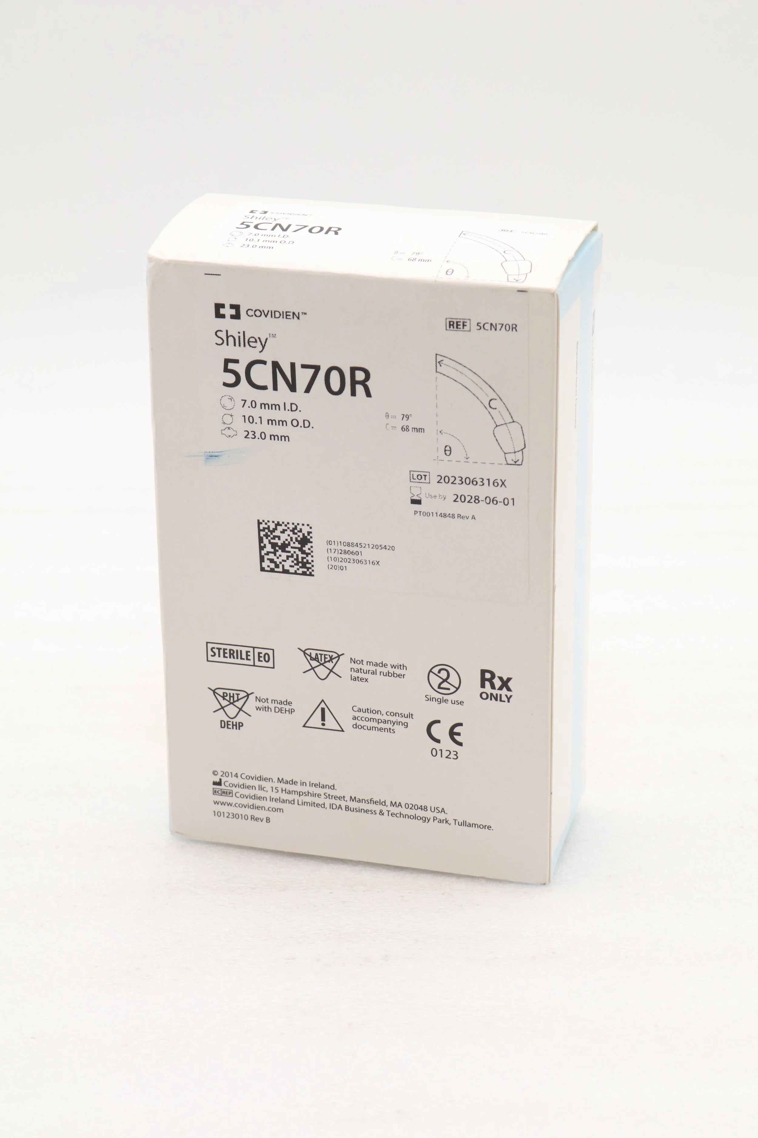 Covidien | 5CN70R | TRACHEOSTOMY TUBE, 7 MM ID, 10.1 MM OD DIA, PVC, WHITE, 68 MM by Nellcor