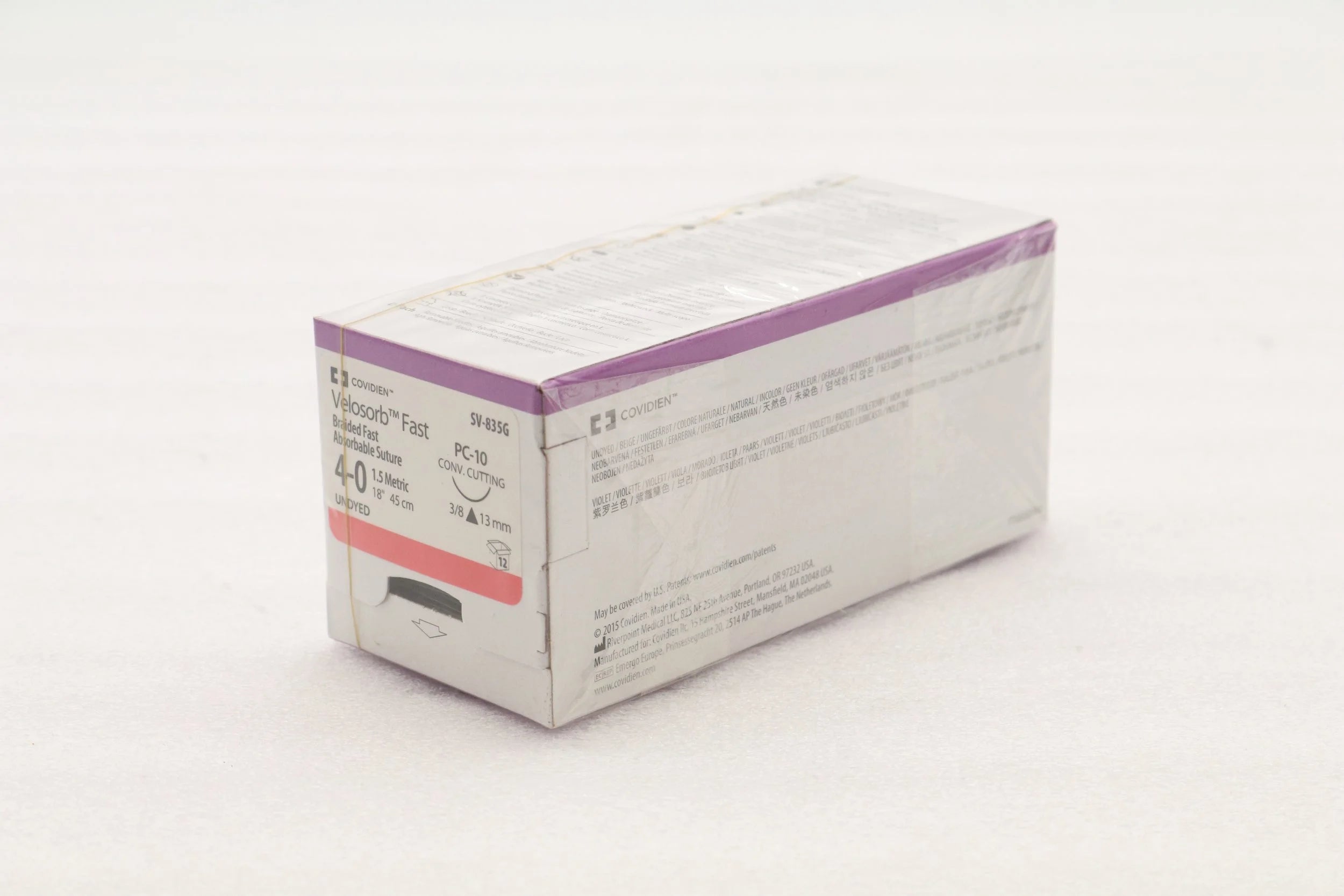 Covidien | SV-835G | Suture 4-0 Glycolide PC-10 Velosorb Undyed 18"