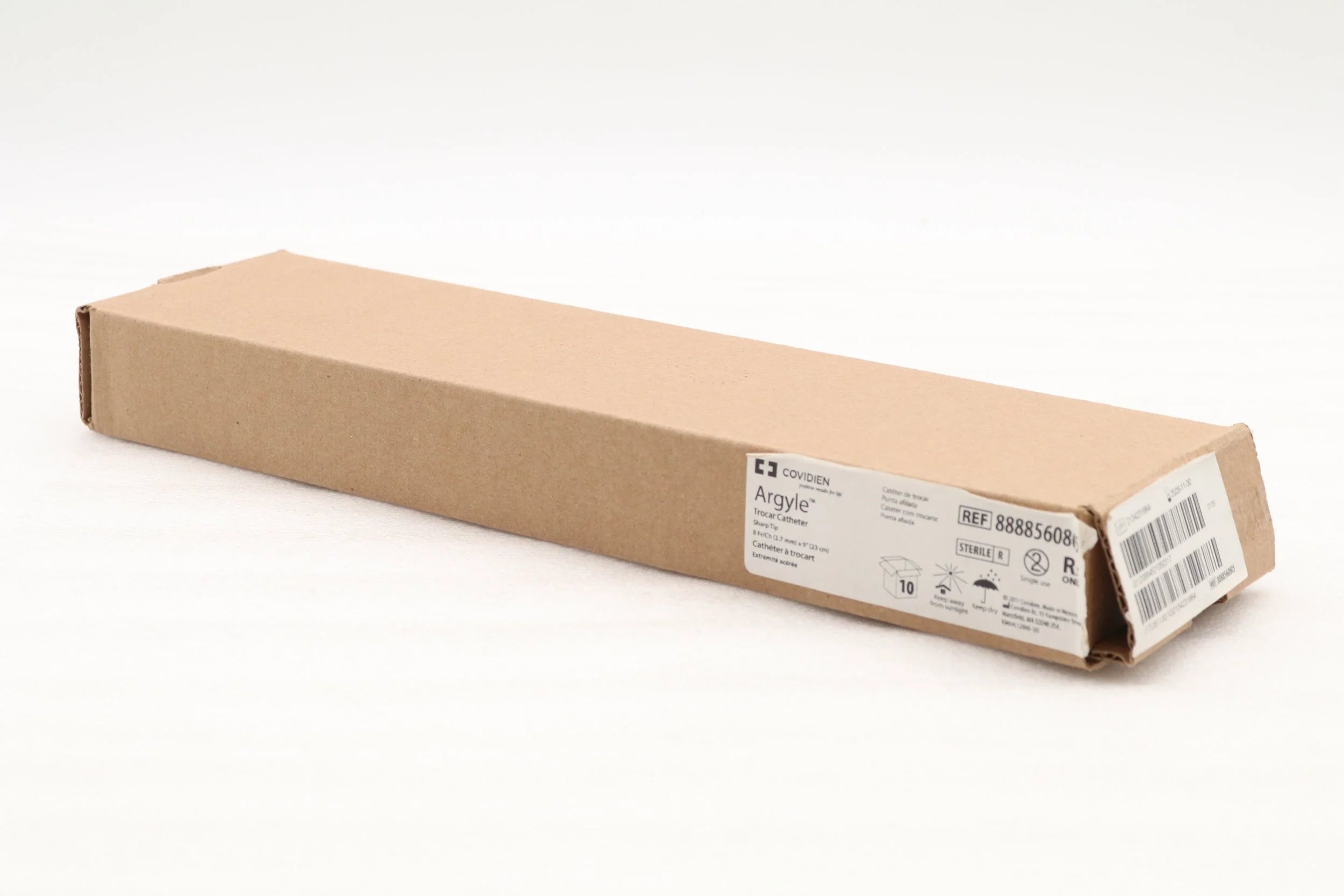 Covidien | 8888560805 | ARGYLE TROCAR CATHETER, SHARP TIP, 8FR/CH (2.7MM) X 9" (23CM)