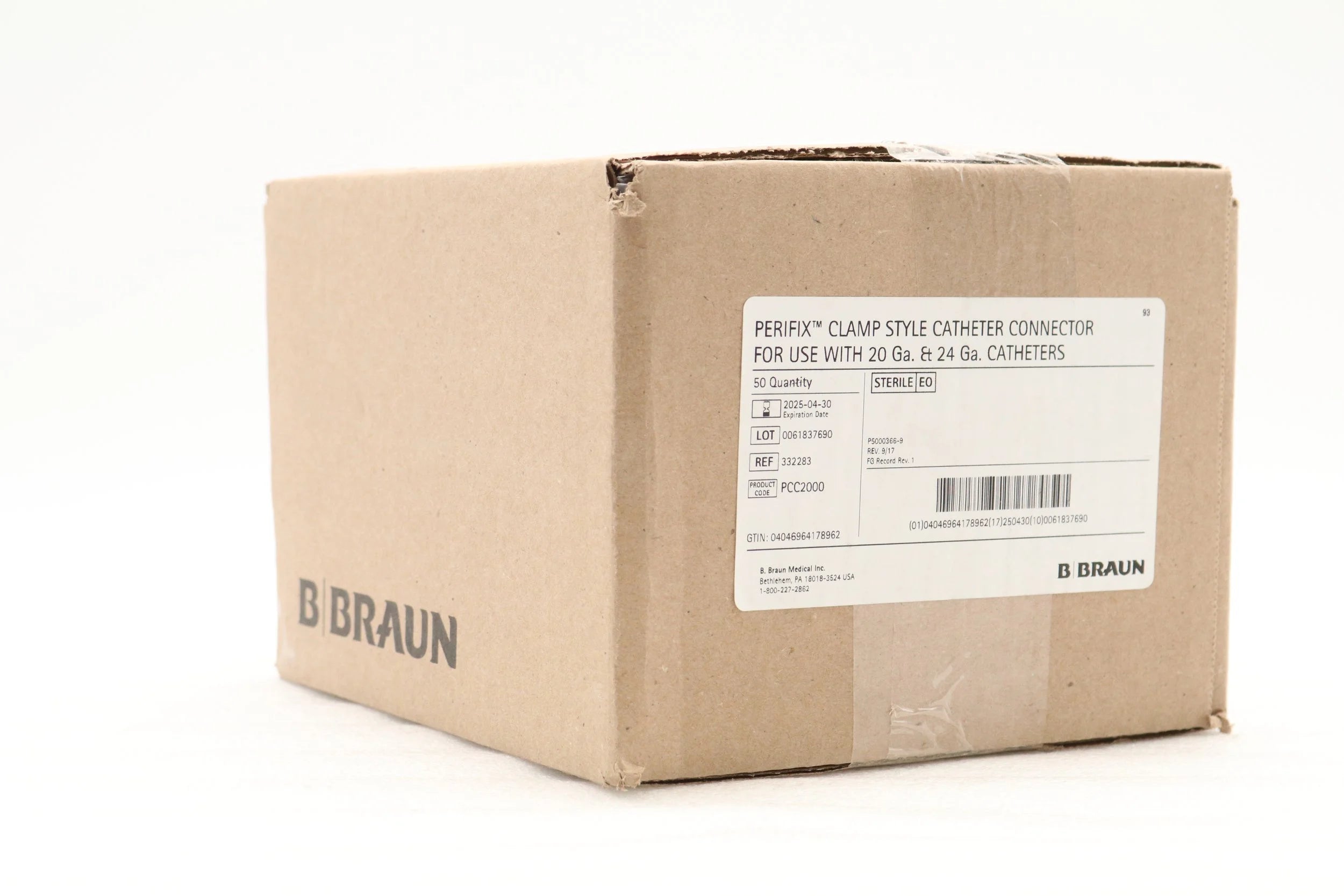 B Braun | 332283 | CONNECTOR, CLAMP STYLE CATHETER, 20G