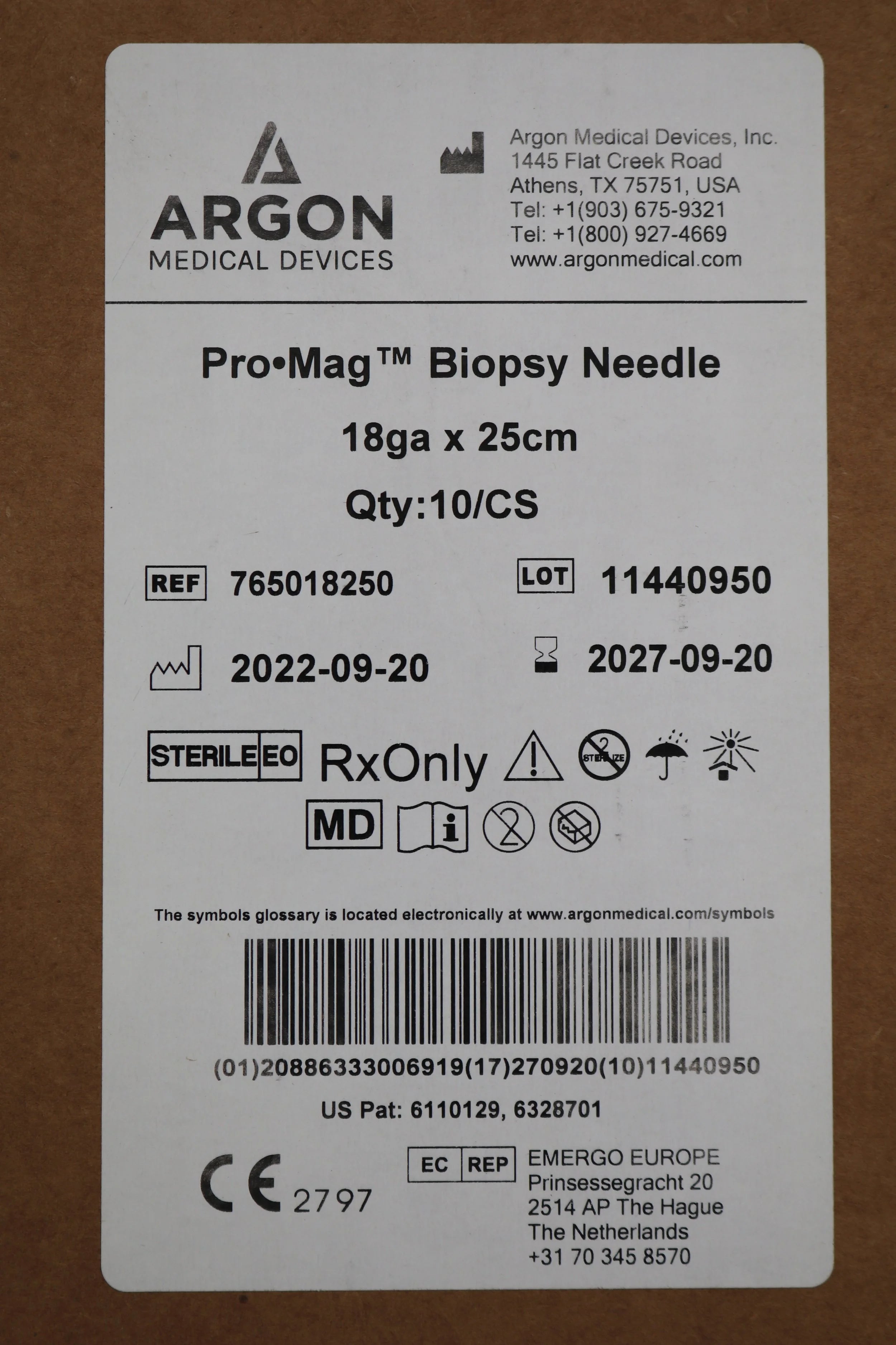 Argon Medical Devices | 765018250 | ProMag Biopsy Needle 18ga x 25cm