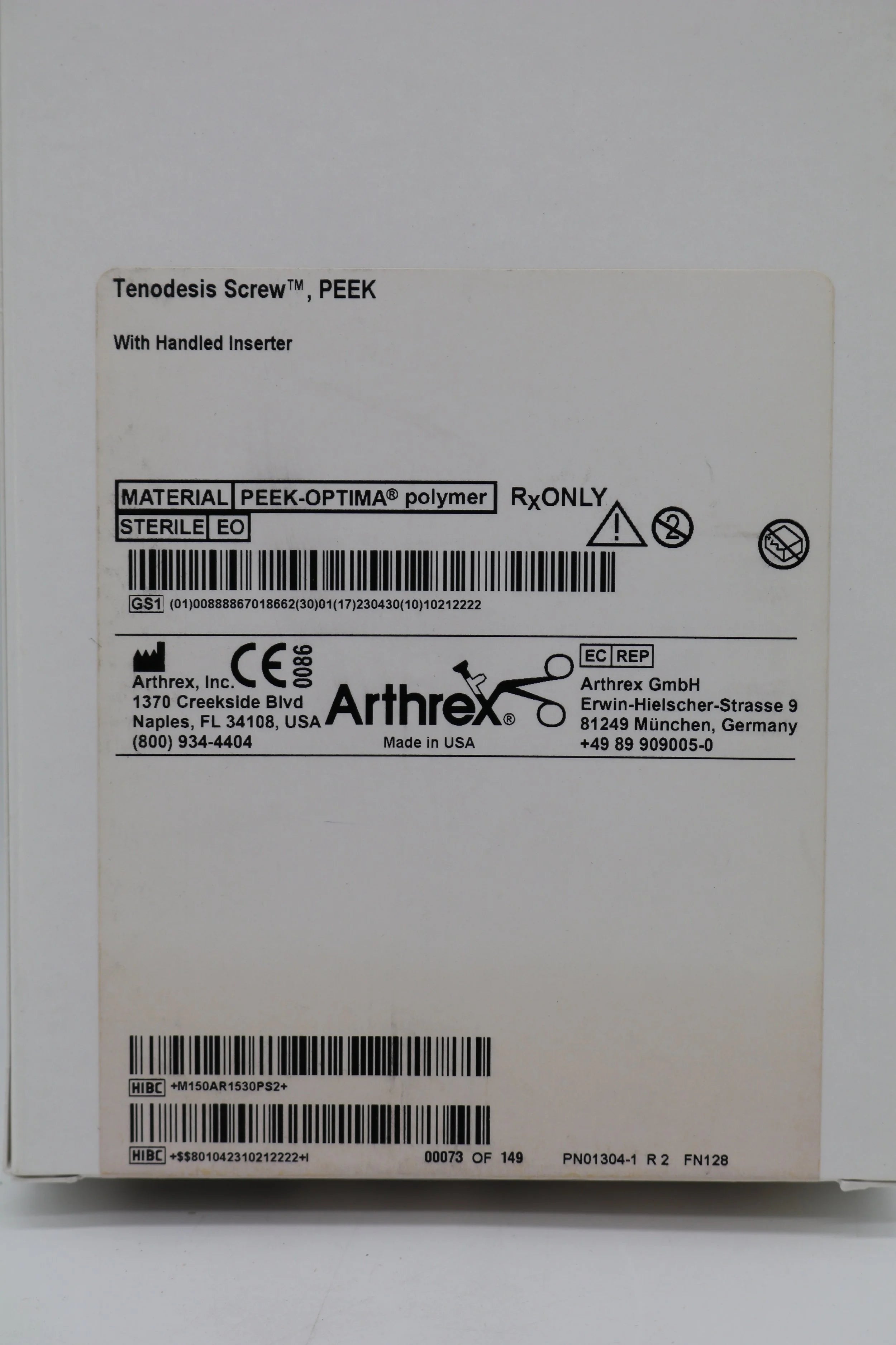Arthrex | AR-1530PS | Tenodesis Screw Peek With Handled Inserter