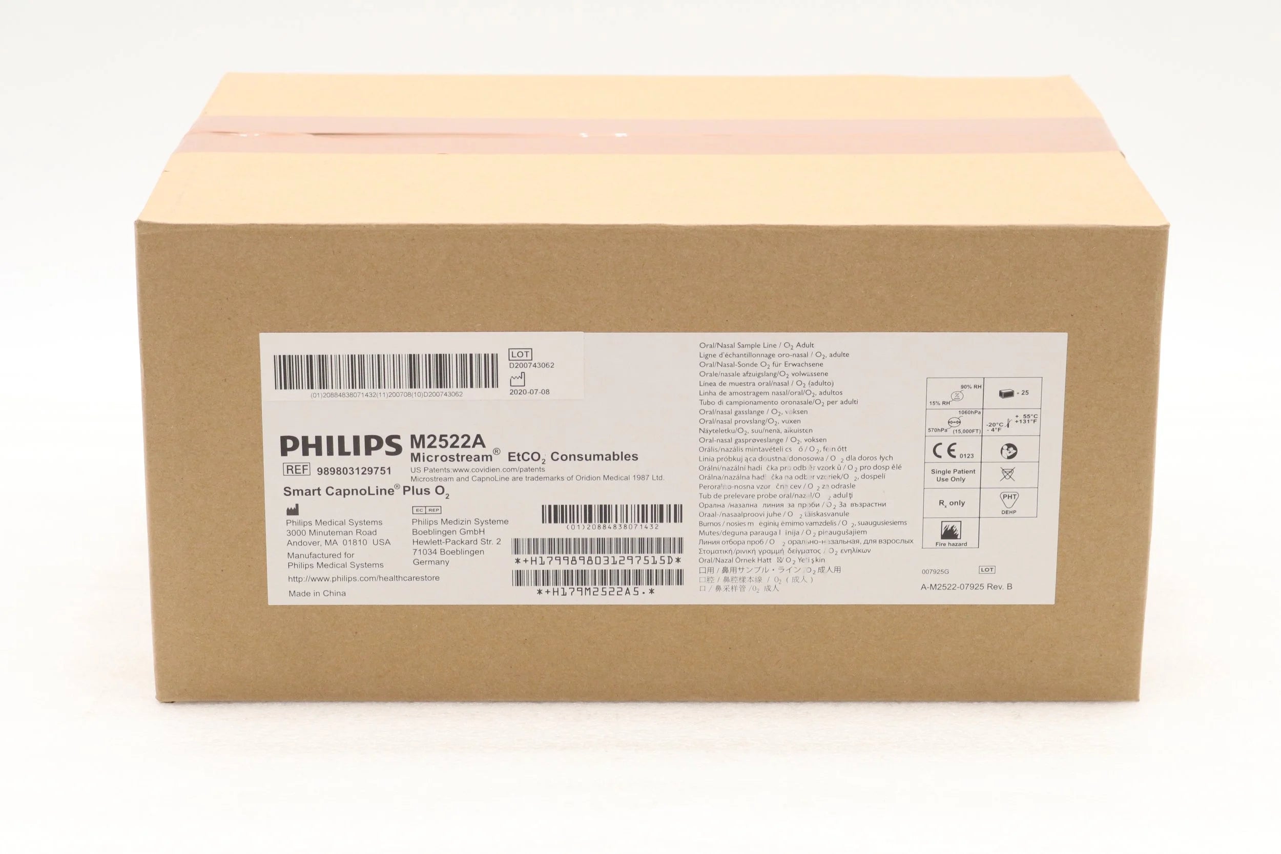 Philips | 989803129751 | MICROSTREAM M2522A, SMART CAPNOLINE O2 plus, ADULT