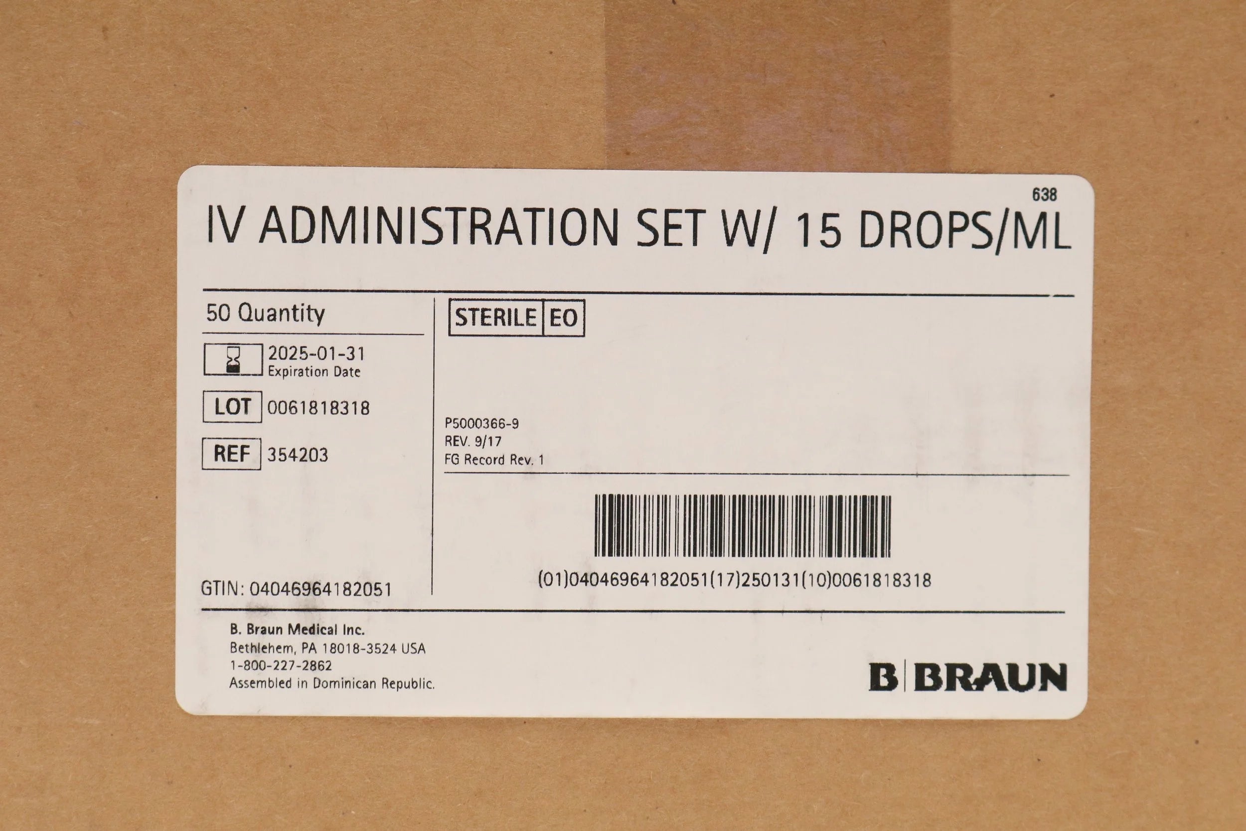 B Braun | 354203 | IV Administration Set 15 Drops/mL 20ml x 104inch (Approx.)