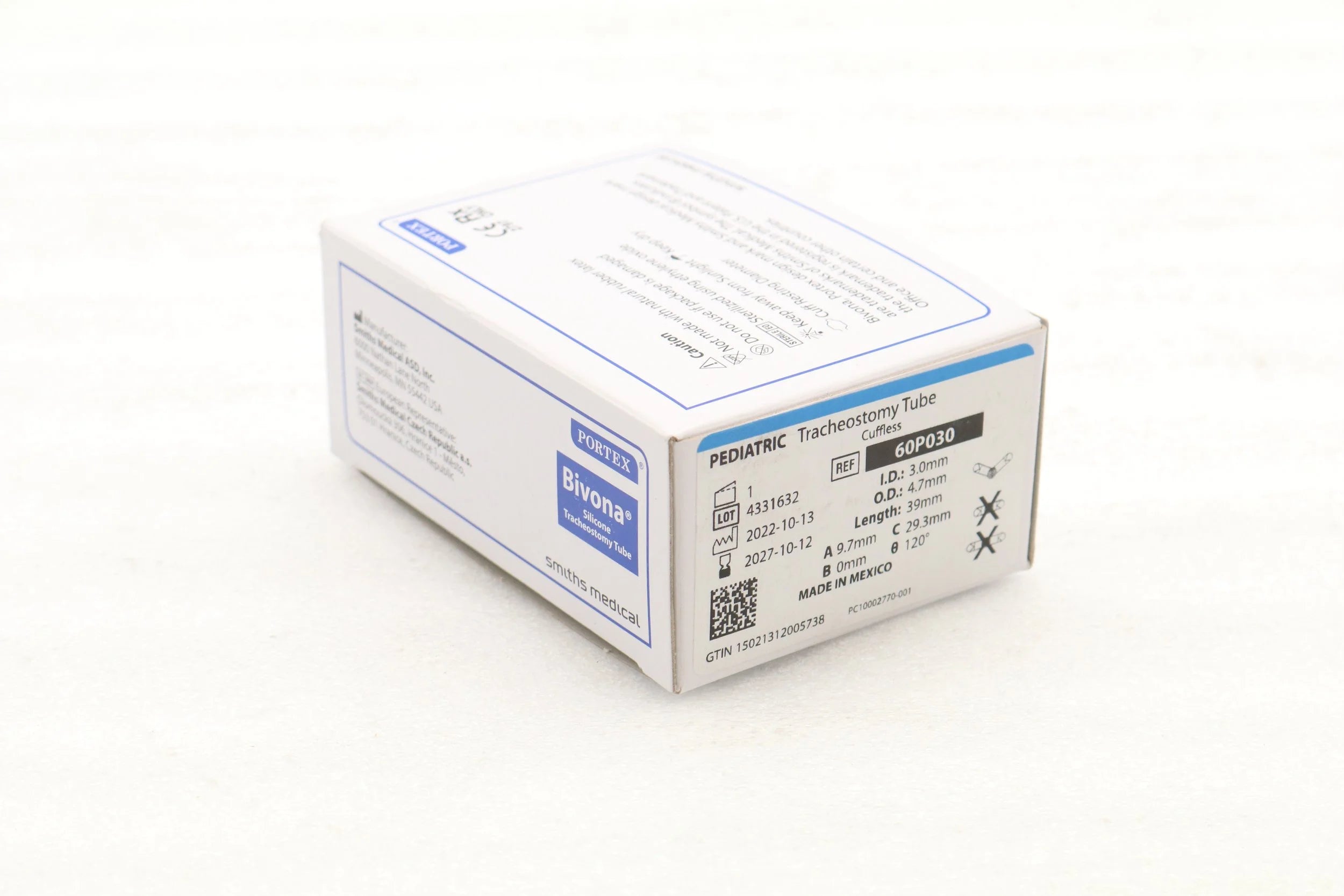 Smiths Medical | 60P030 | BIVONA PEDIATRIC TRACHEOSTOMY TUBE CUFFLESS