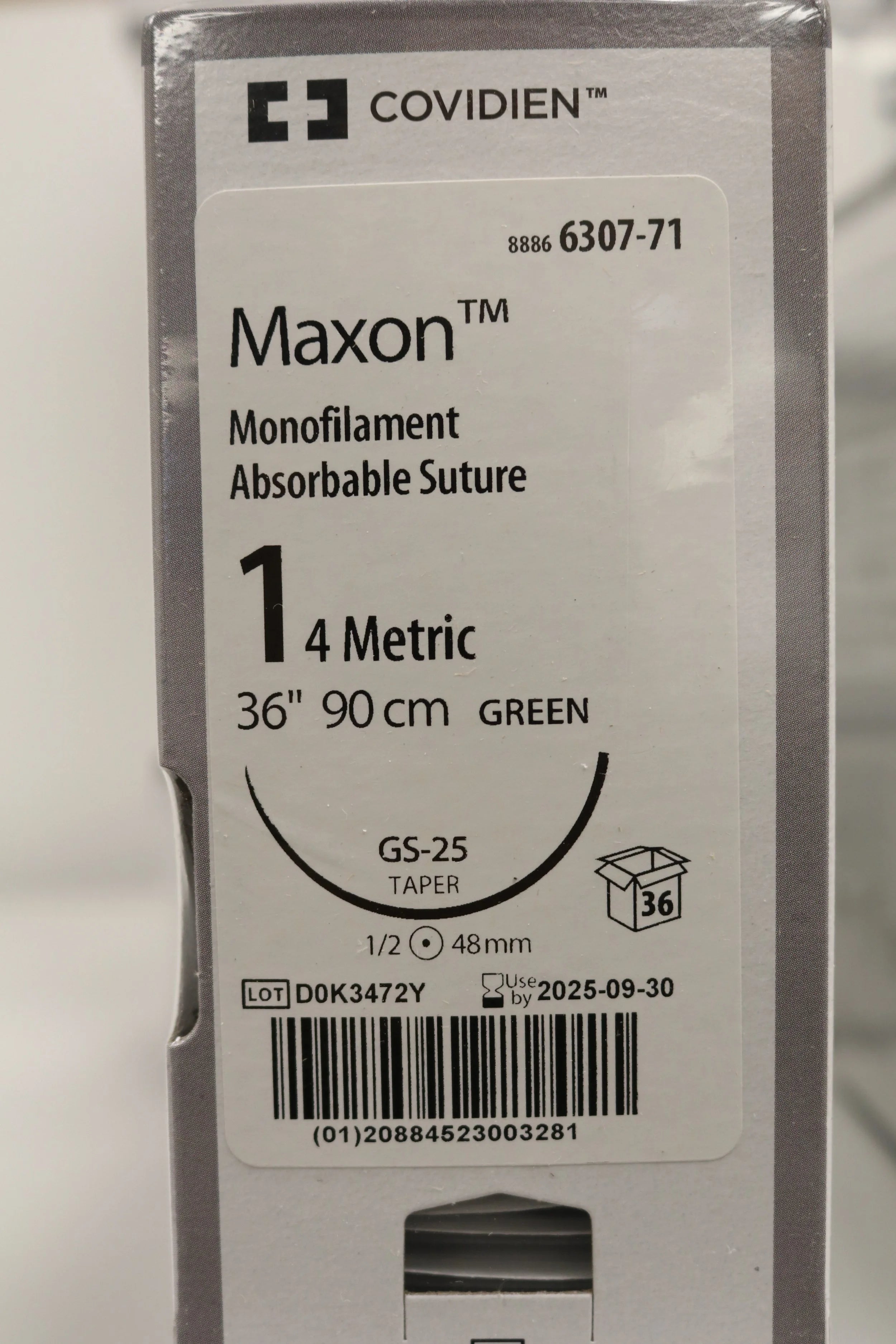 Covidien | 6307-71 | Monofilament Absorbable Suture 1 4 Metric 36" 90cm GREEN