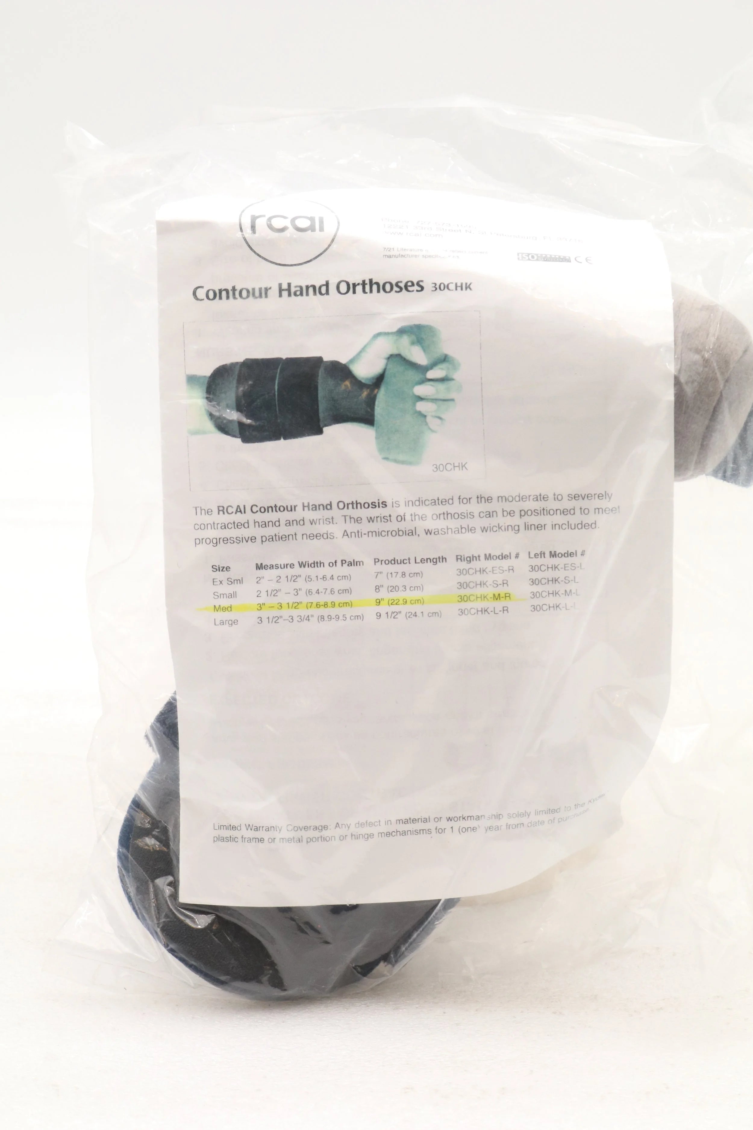 RCAI | 30CHK-M-R | Contour Hand Orthosis Right