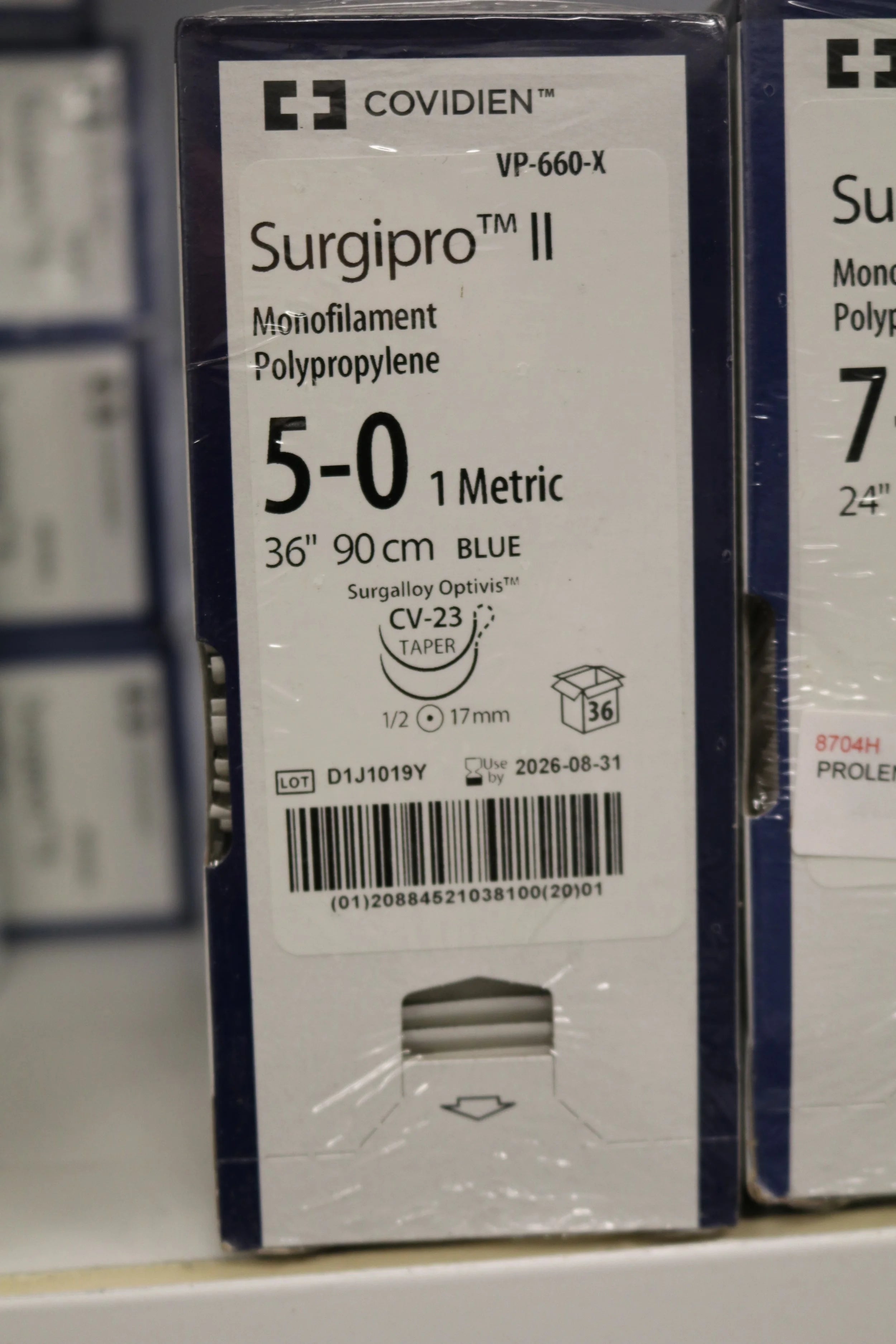 Covidien | VP-660-X | Surgipro II Monofilament Polypropylene 5-0 1 Metric 36" 90cm BLUE