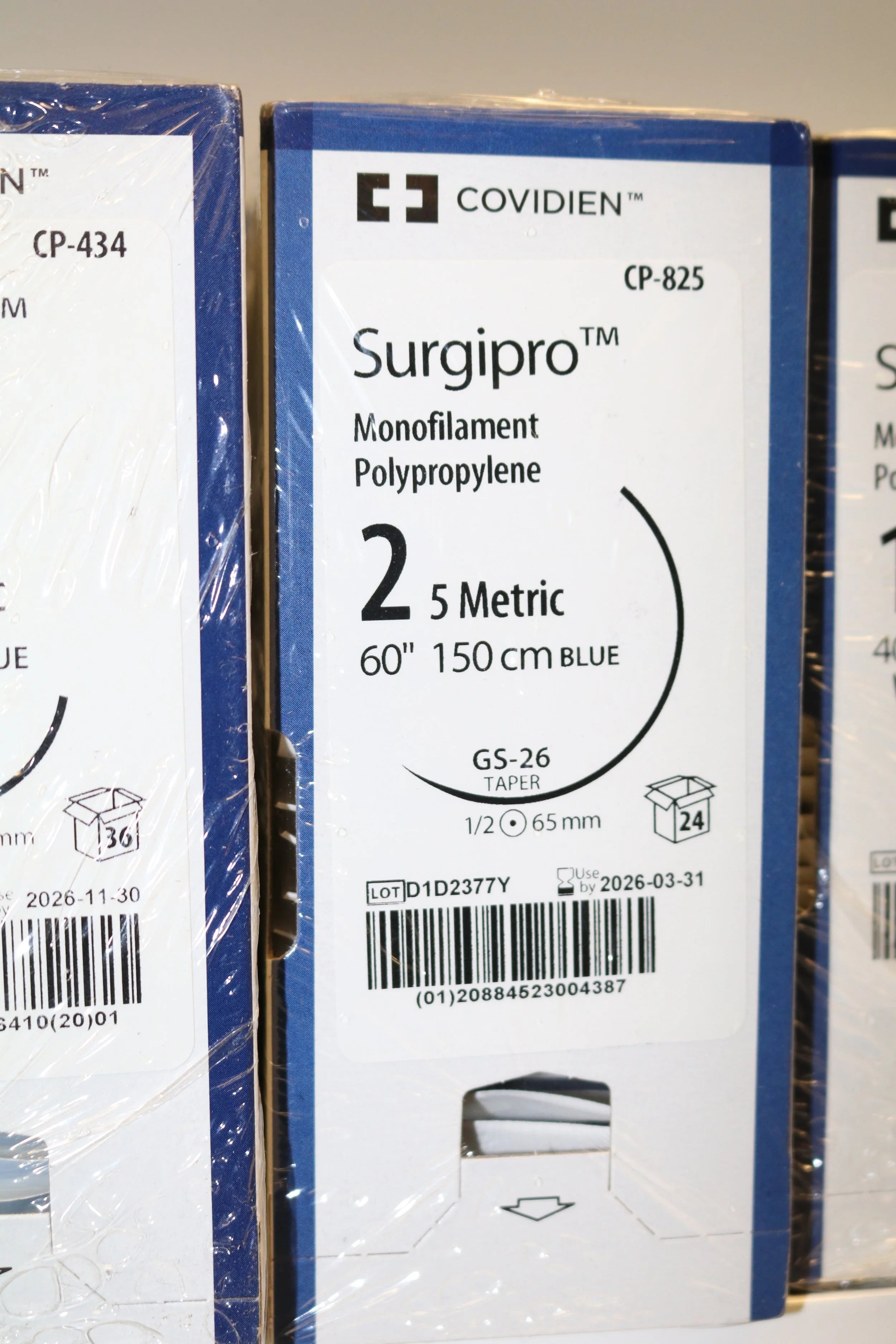 Covidien | CP-825 | Surgipro Monofilament Polypropylene 2 5 Metric 60" 150cm BLUE