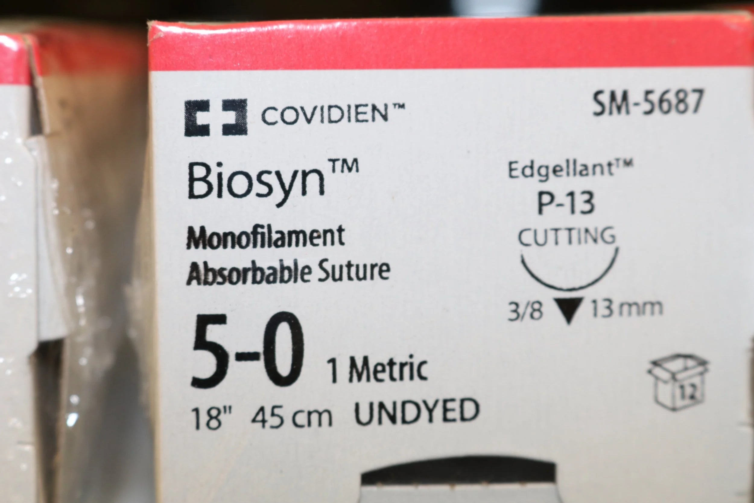 Covidien | SM-5687 | Biosyn Monofilament Absorbable Suture 5-0 1 Metric 18" 45cm UNDYED