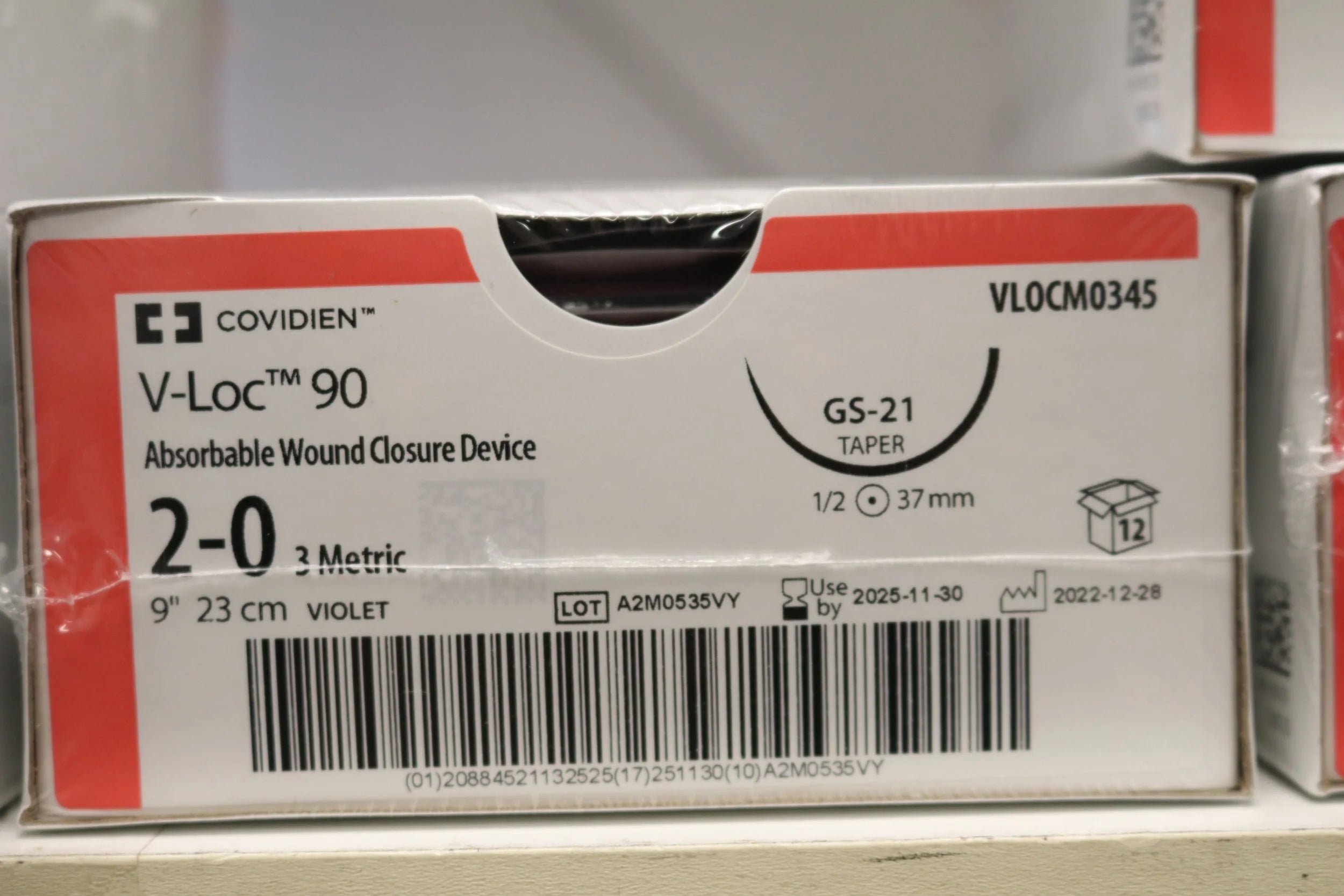 Covidien | VLOCM0345 | V-LOC 90 Absorbable Wound Closure Device 2-0 3 Metric 9" 23cm VIOLET