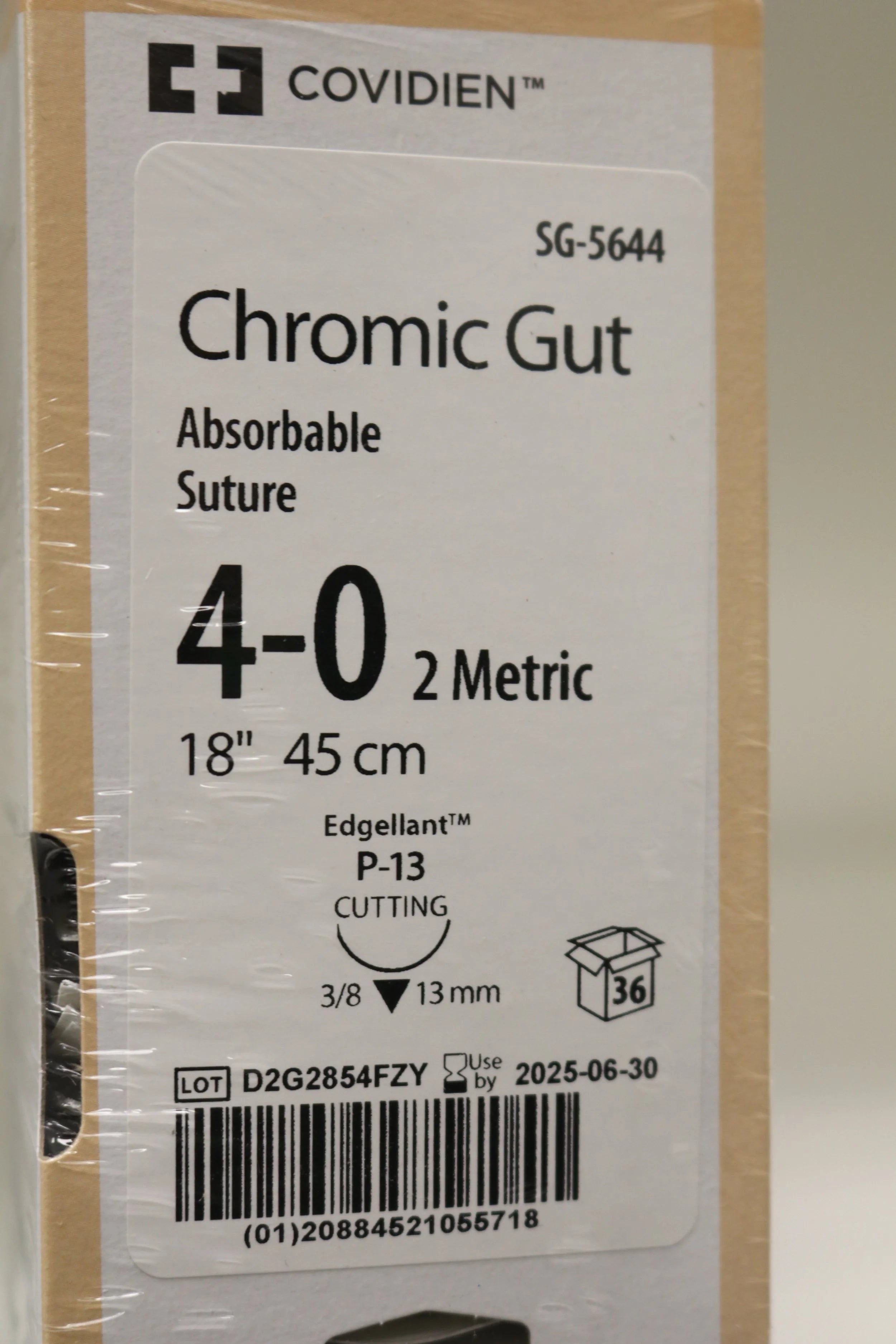 Covidien | SG-5644 | Chronic Gut Absorbable Suture 4-0 2 Metric 18" 45cm