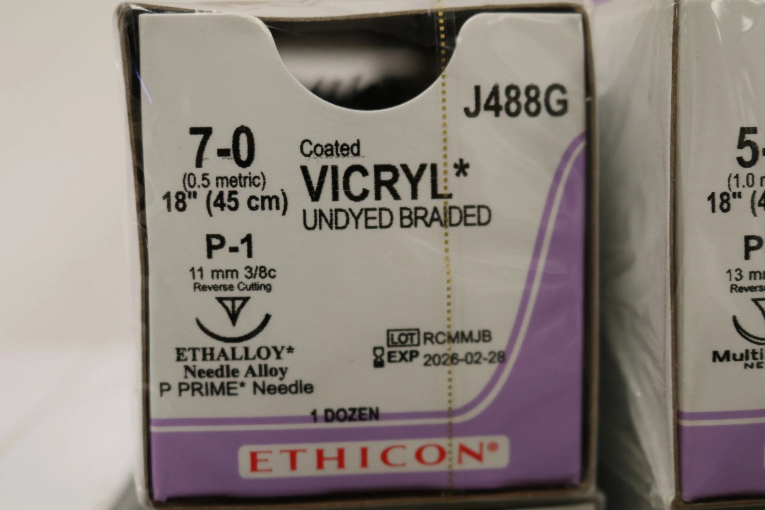 Ethicon | J488G | Coated VICRYL* 4-0 27" (70 cm) UNDYED BRAIDED