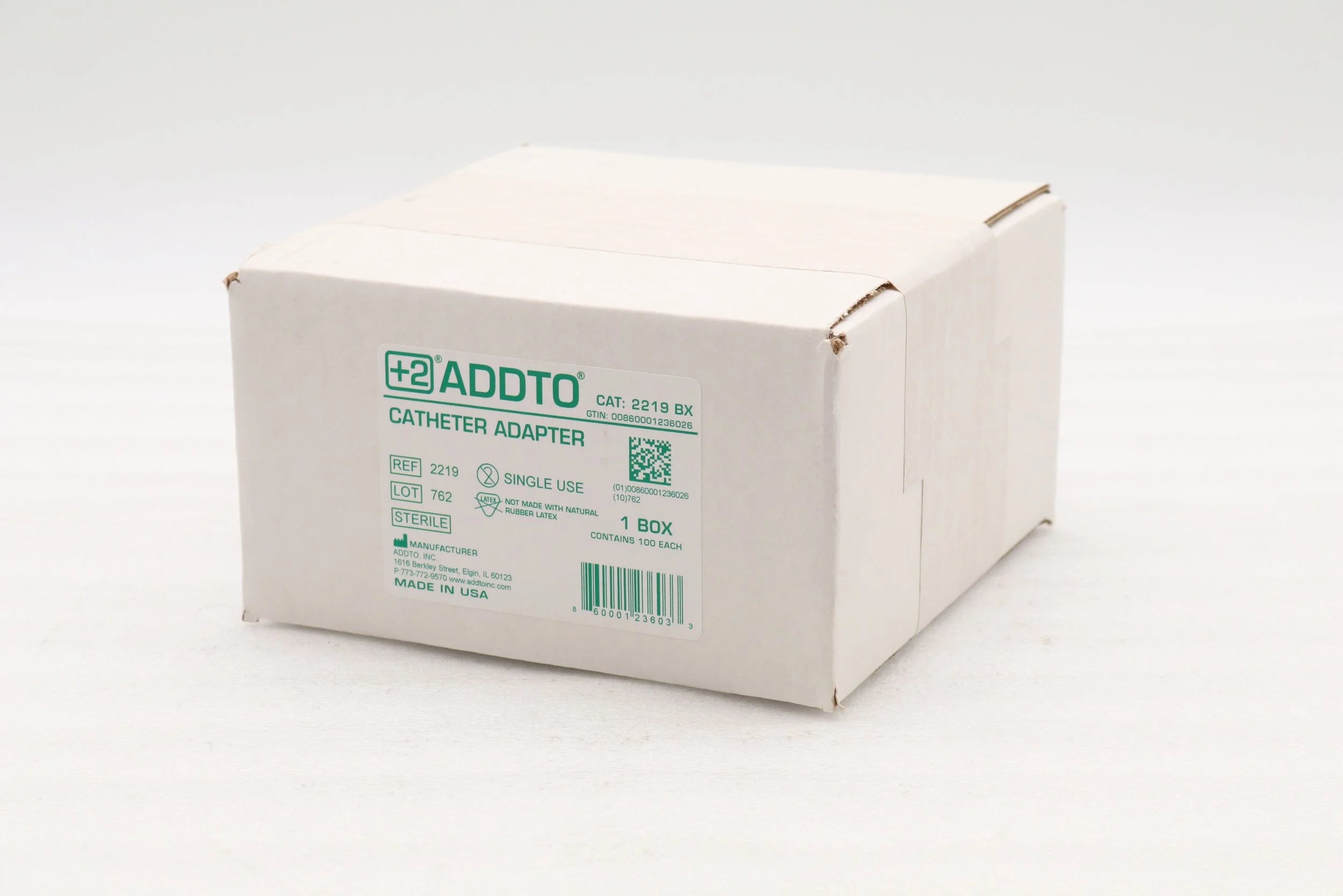 ADDTO | 2219 | Catheter Adapter 1/8 to 3/8 Tapered Outside Diameter x 11/32 Length (Inches)