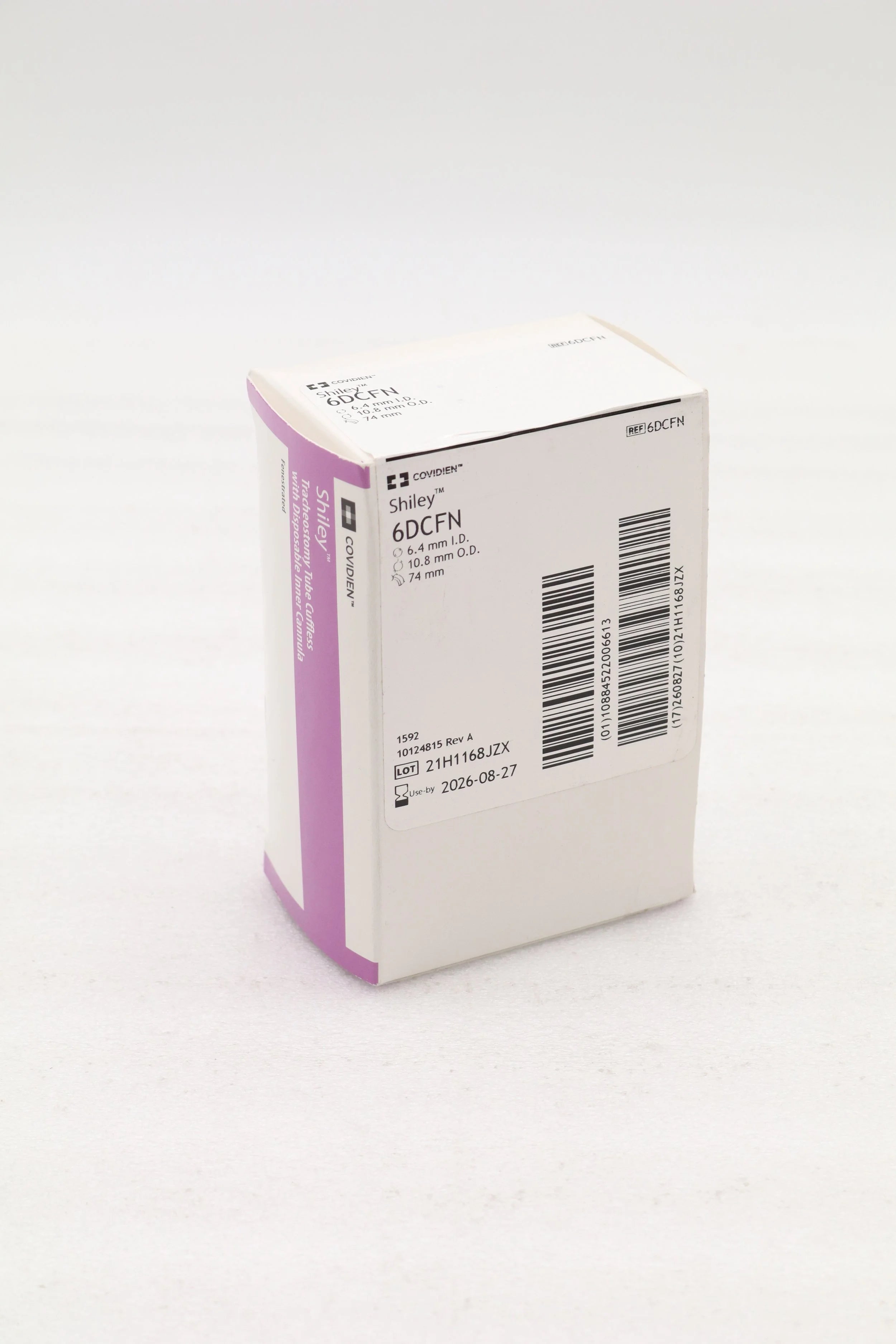 Covidien | 6DCFN | ACHES | Shiley Cuffless Tracheostomy Tubes - Trach Tube, Uncuffed, Size 6, Fenestrated, with Disposable Inner Cannula