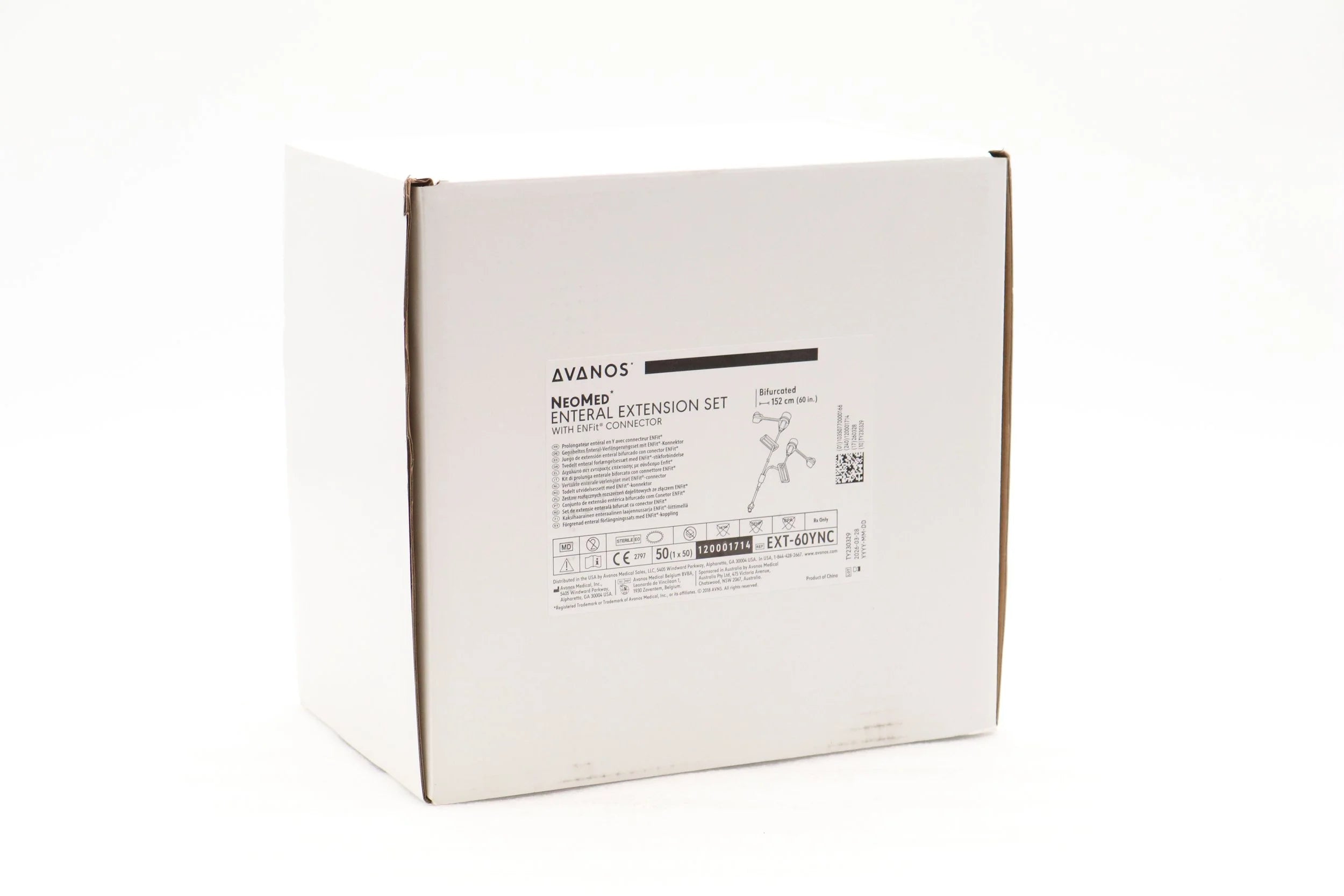 Avanos Medical | EXT-60YNC | NeoMed ENFit Compliant NeoConnect Enteral Extension Set - NeoConnect Bifurcated ENFit Extension Set, 60"