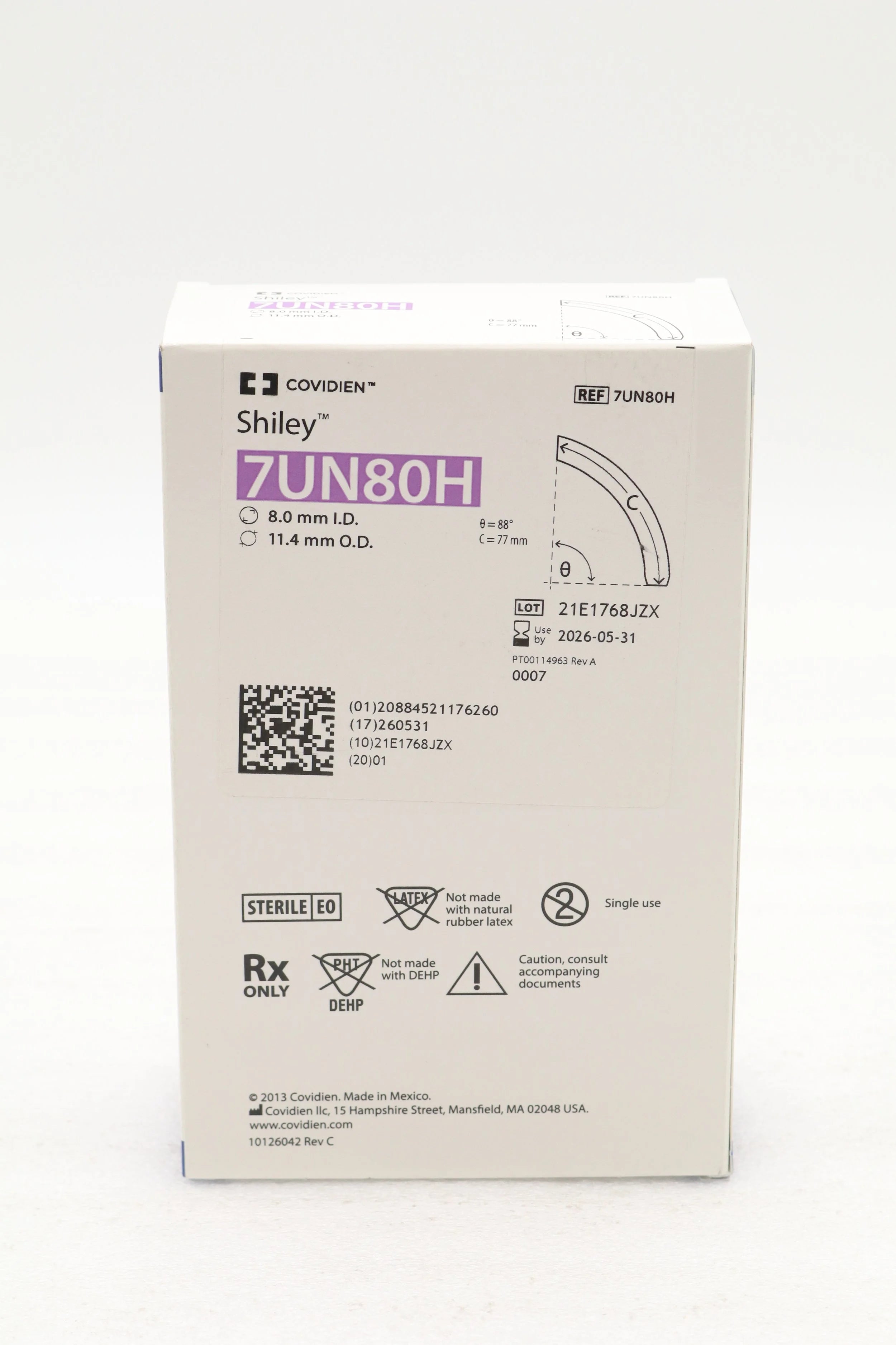 Covidien | 7UN80H | Shiley Flexible Tracheostomy Tube Cuffless, DIC 8.0mm