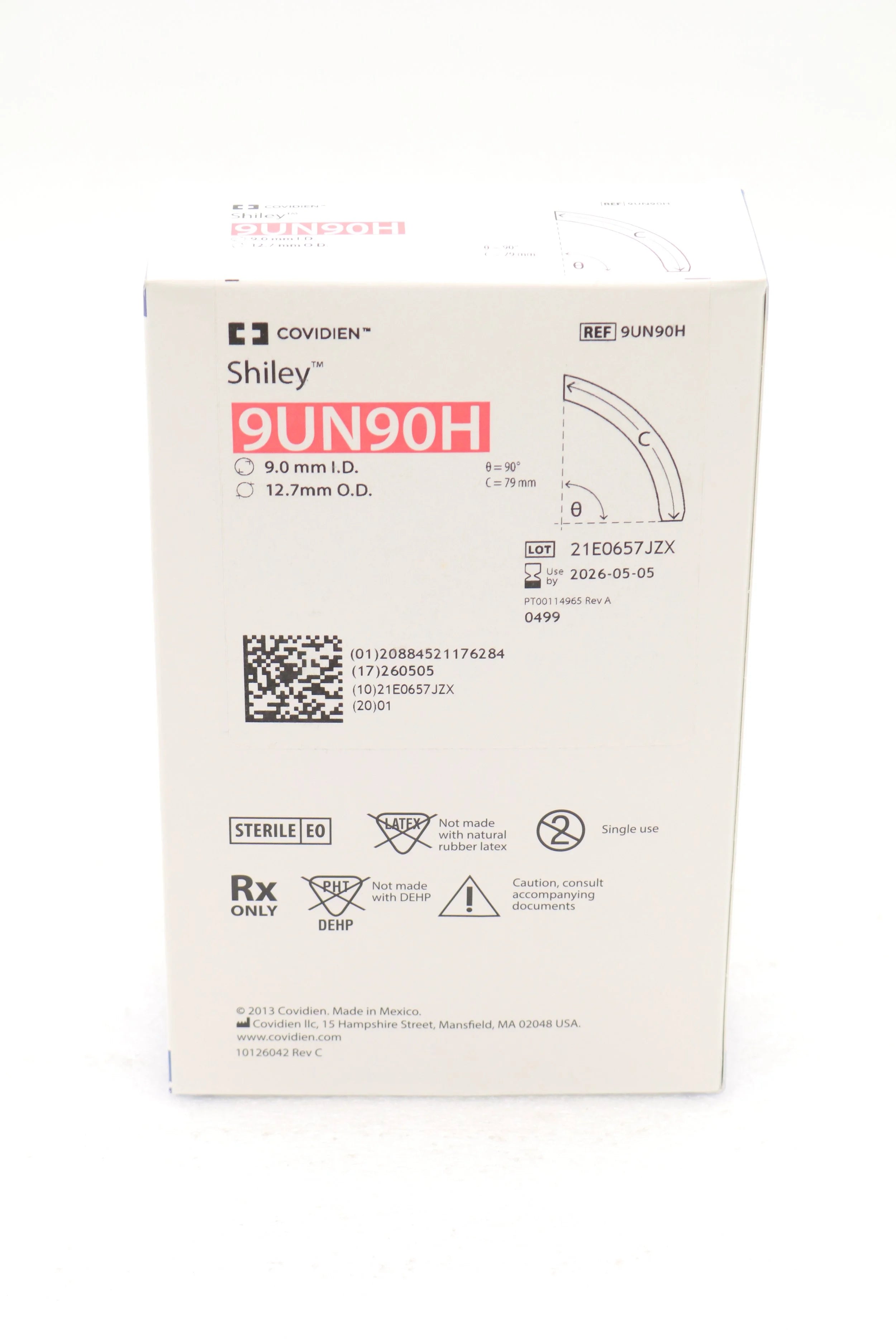 Covidien | 9UN90H | Tracheostomy Tube, Size 9, 9 ID x 12.7 mm OD, White, PVC, 8 mm ID Inner Cannula, Cuffless, Flexible