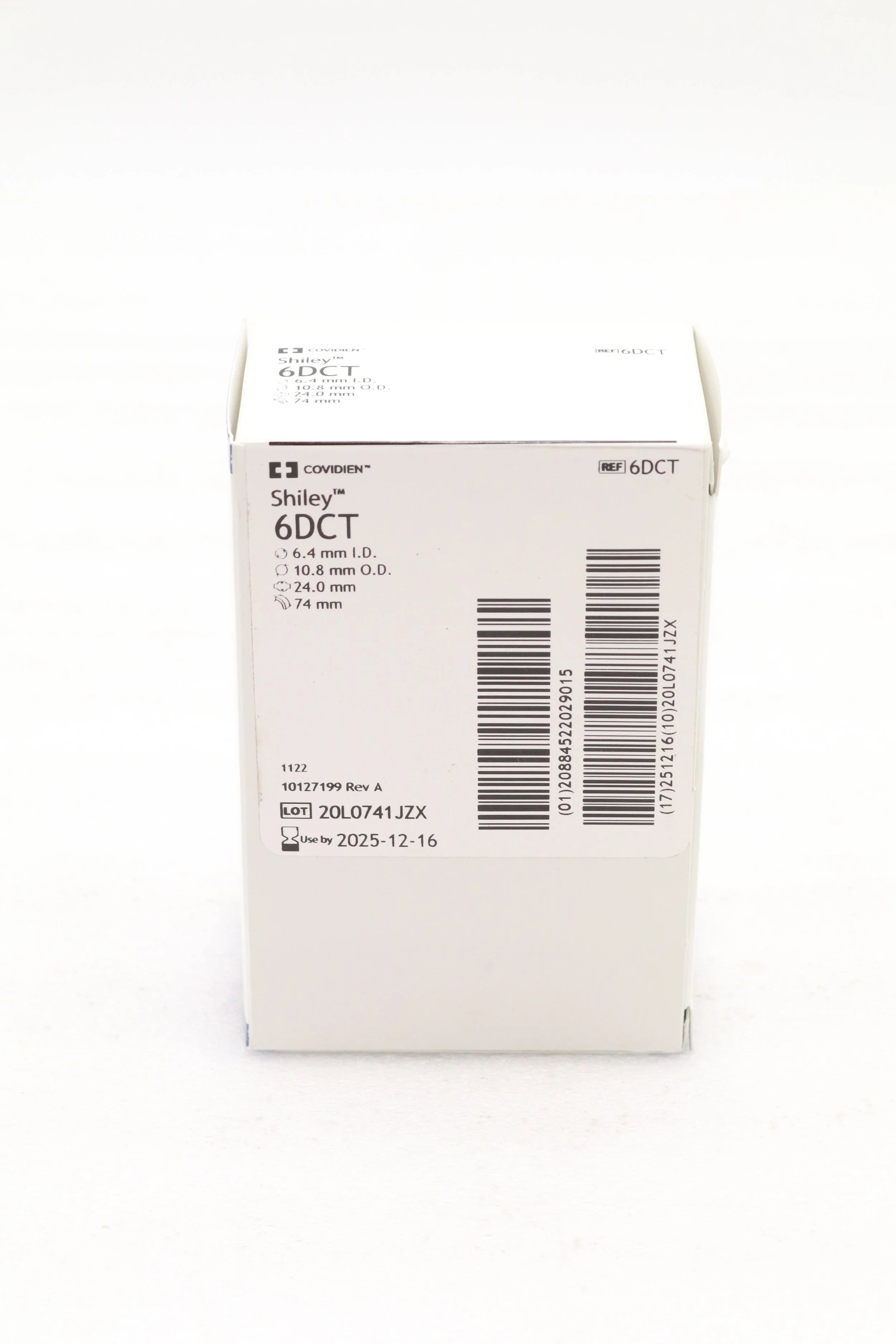 Covidien | 6DCT | SHILEY TRACHEOSTOMY TUBE CUFFED WITH DISPOSABLE INNER CANNULA, 6.4MM I.D., 10.8MM O.D., 24.0MM, 74MM