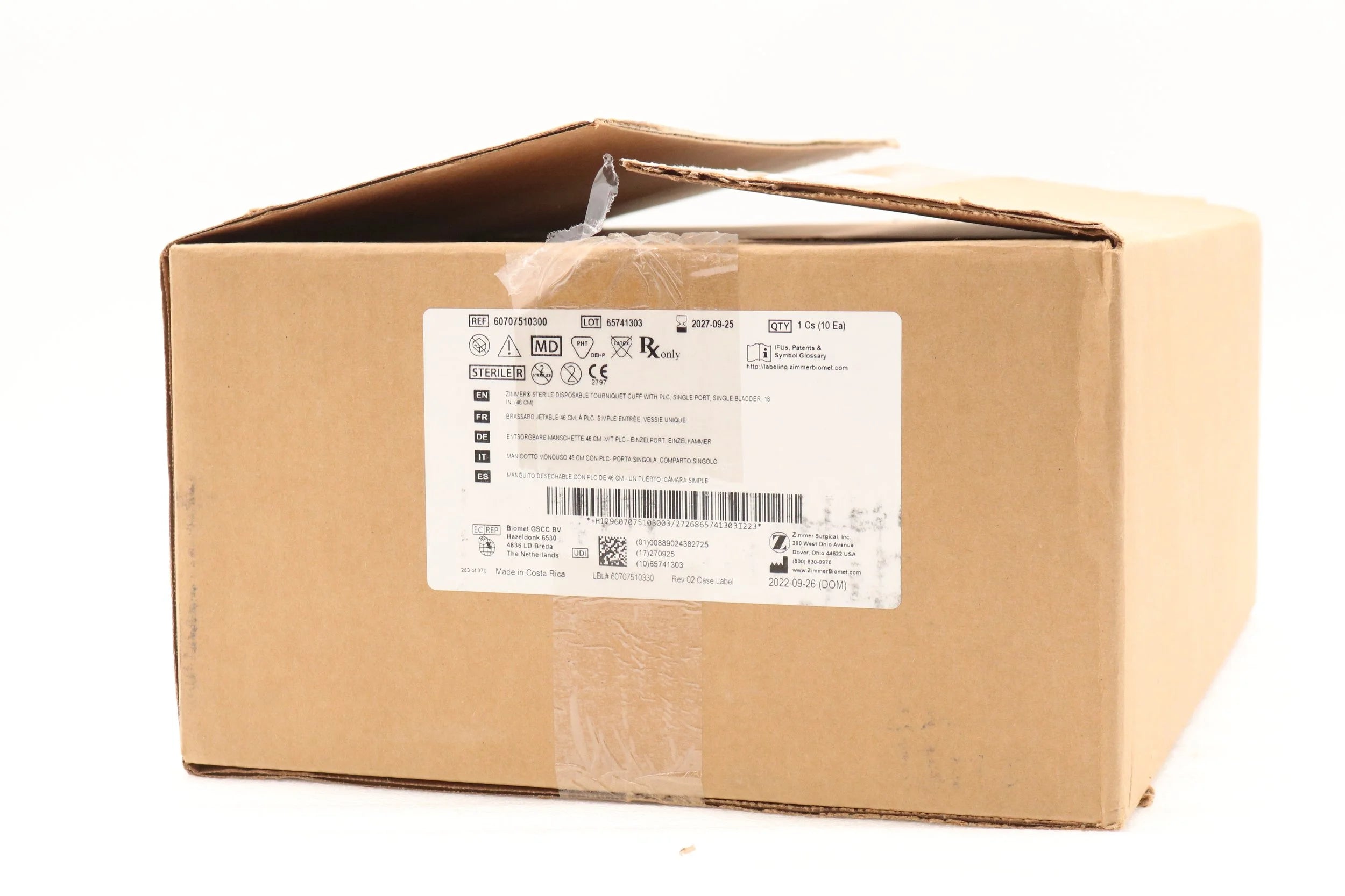 Zimmer Biomet | 60707510300 | 18" Tourniquet Cuff w/o Sleeve, Single Port, Single Bladder, PLC