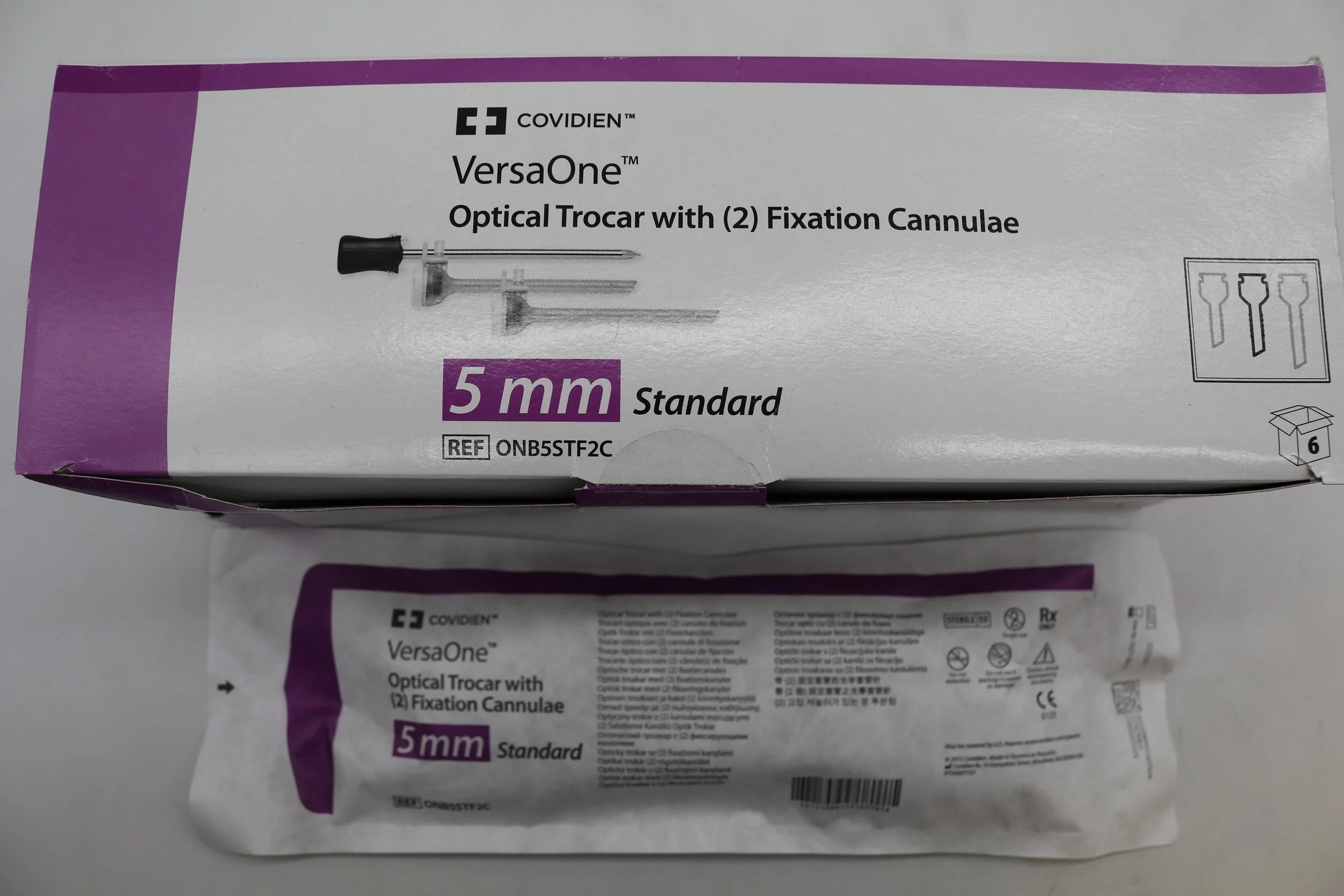Covidien | ONB5STF2C | VersaOne Optical Trocar with (2) Fixation Cannulae 5mm Standard