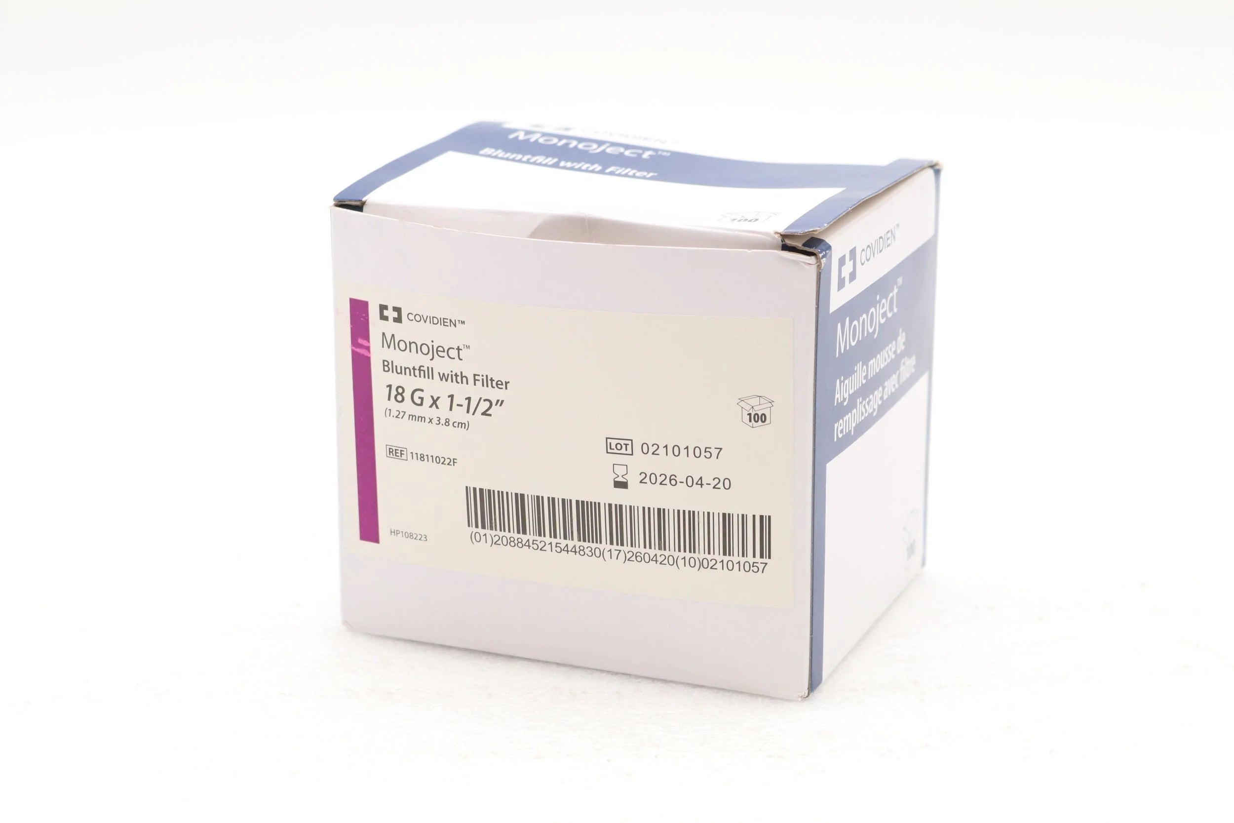Covidien | 11811022F | Monoject Bluntfill With Filter 18G x 1 1/2″