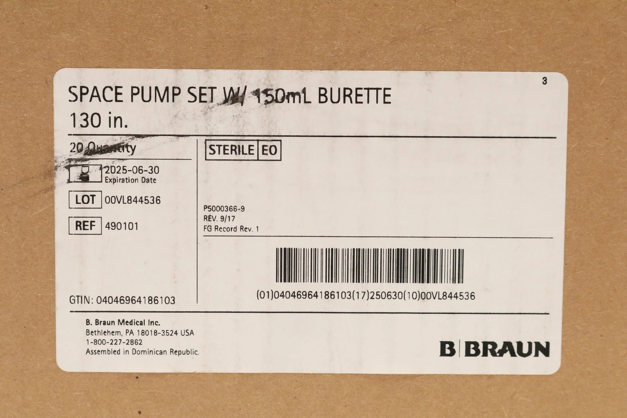 B Braun | 490101 | SET, PUMP, METRISET, 60 DROP, 3 CARESITES